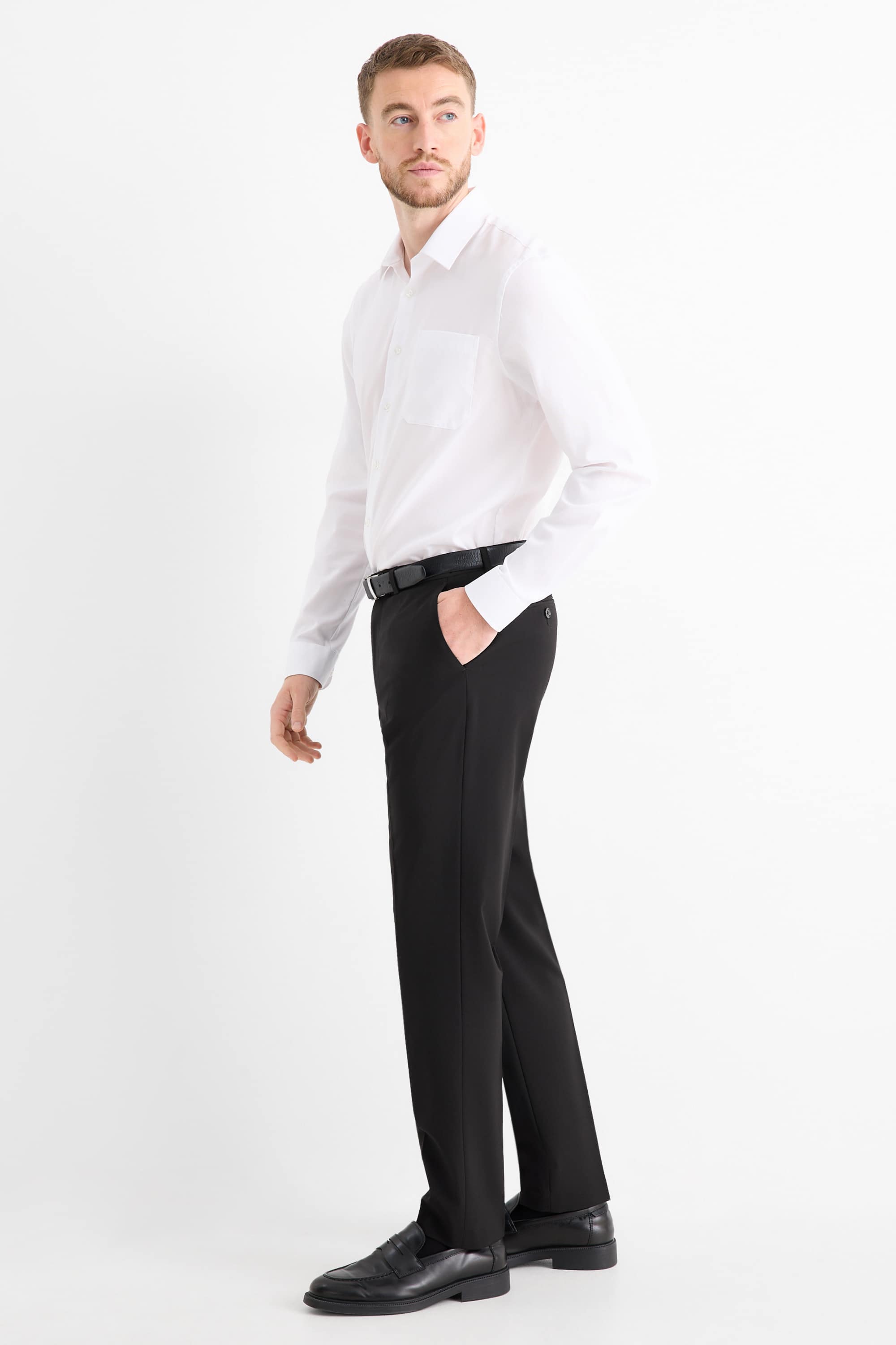 Mix & match trousers - regular fit - Flex - wool blend - LYCRA® black