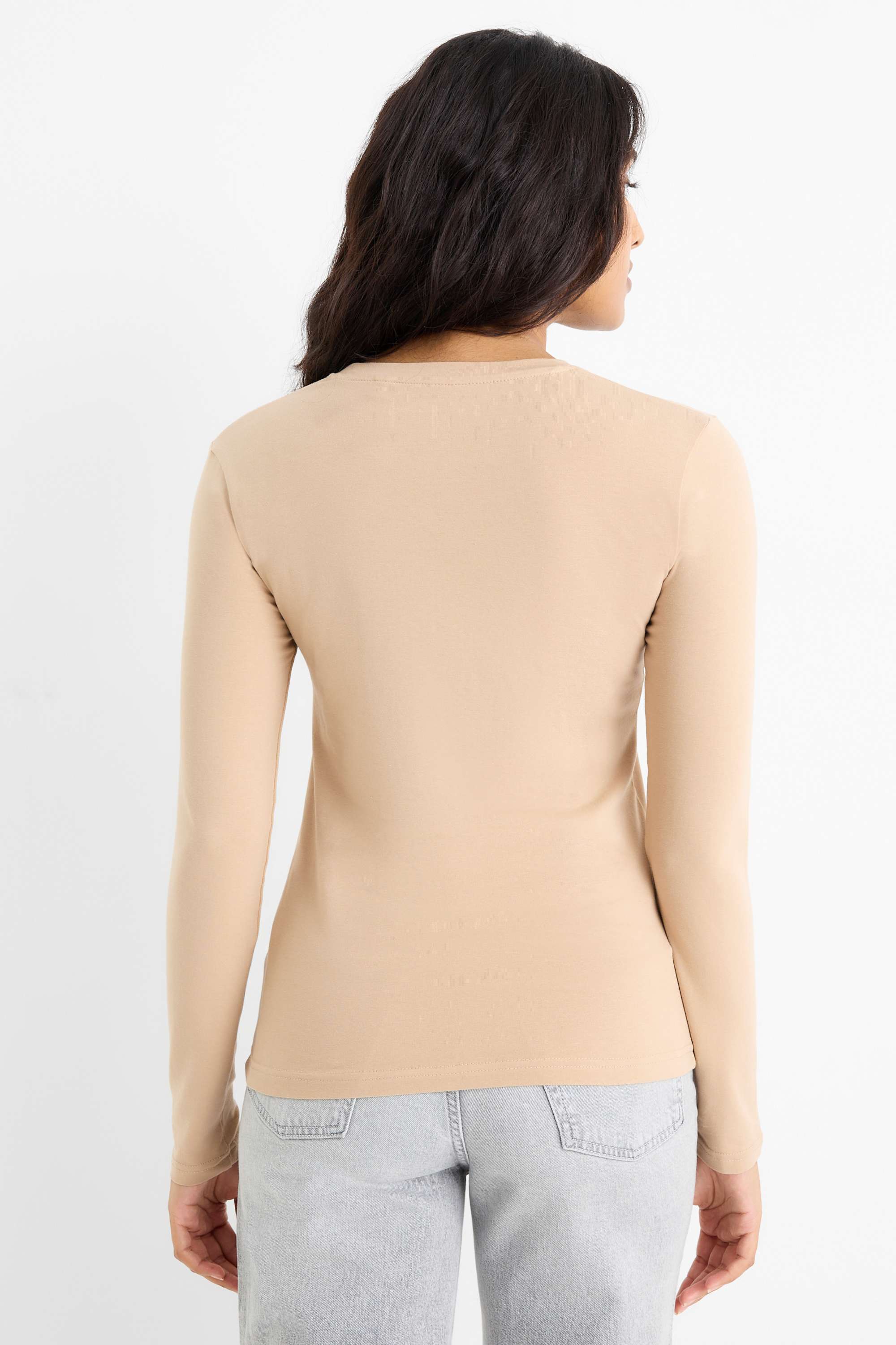 Multipack of 2 - long sleeve top black / beige