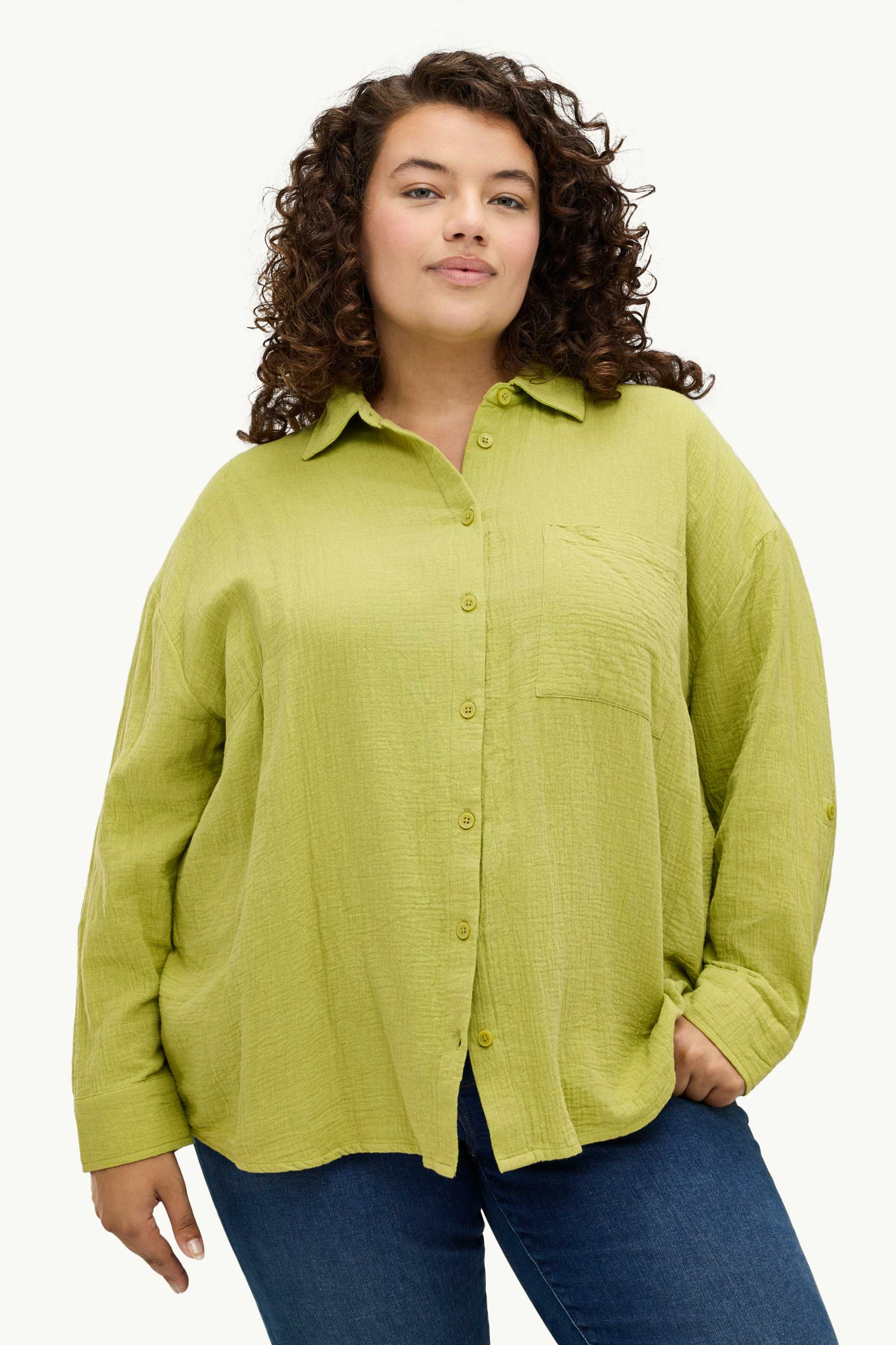 Cheesecloth blouse light green