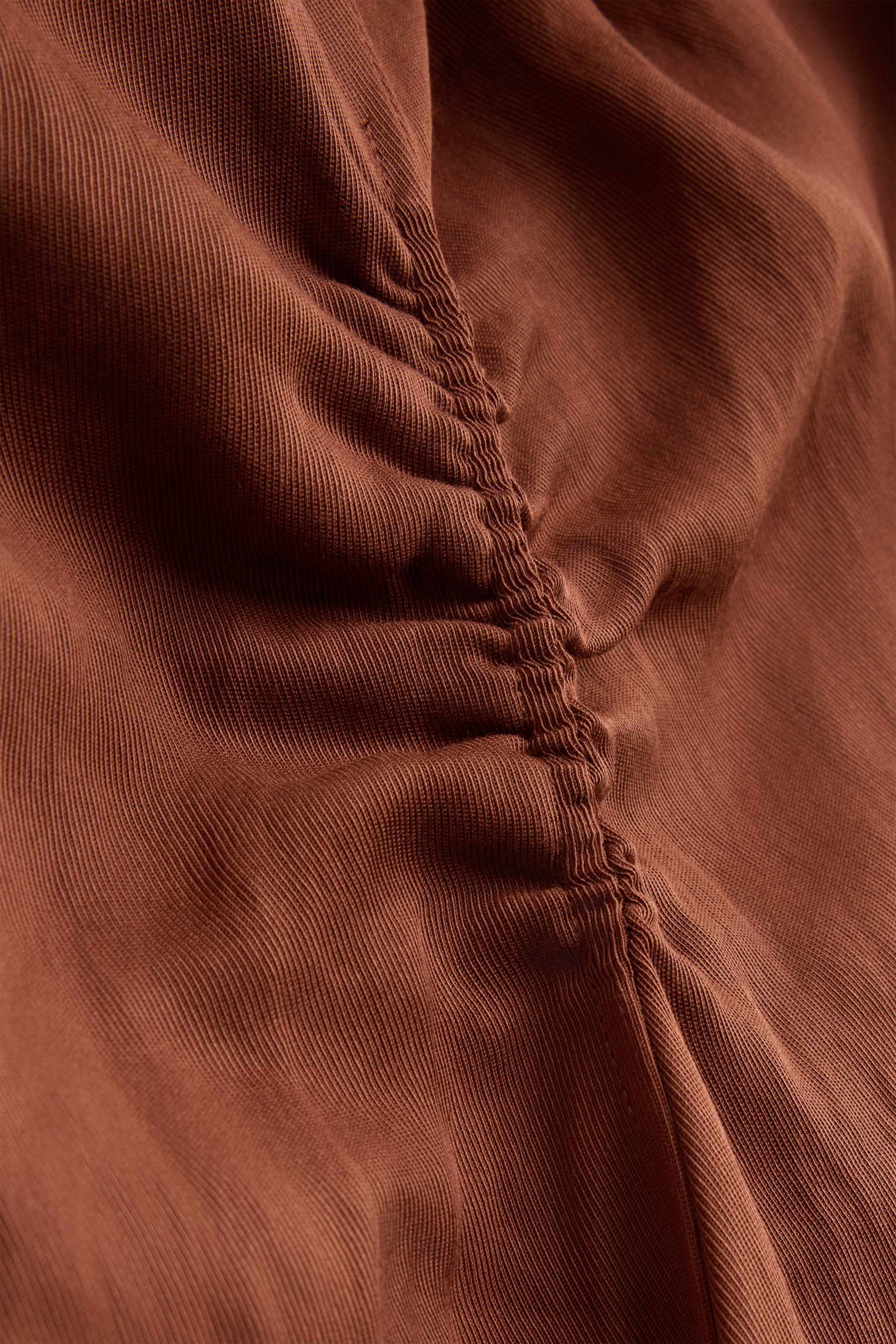 V-neck dress - straight fit rust