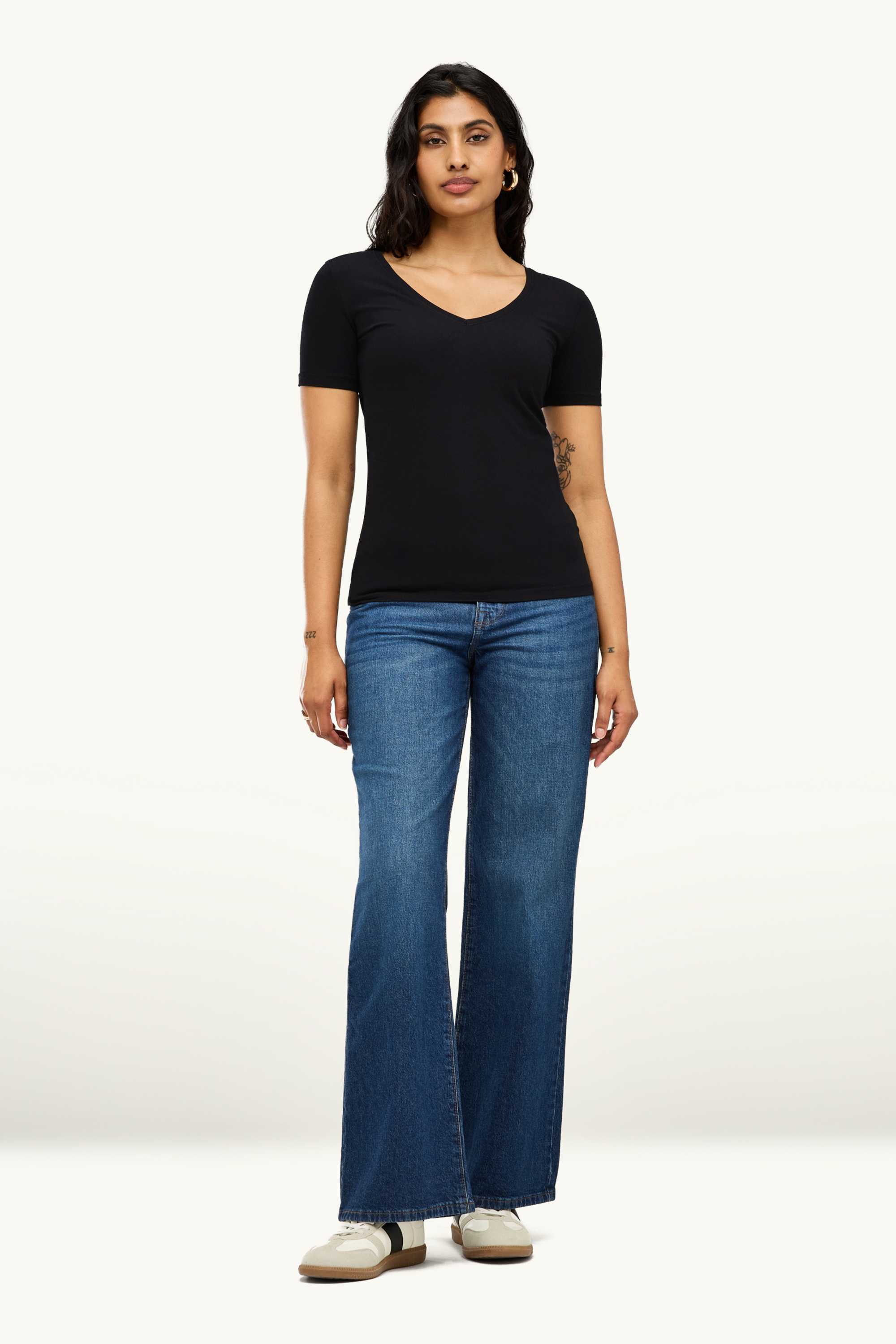 Multipack of 3 - V-neck T-shirt - slim fit black