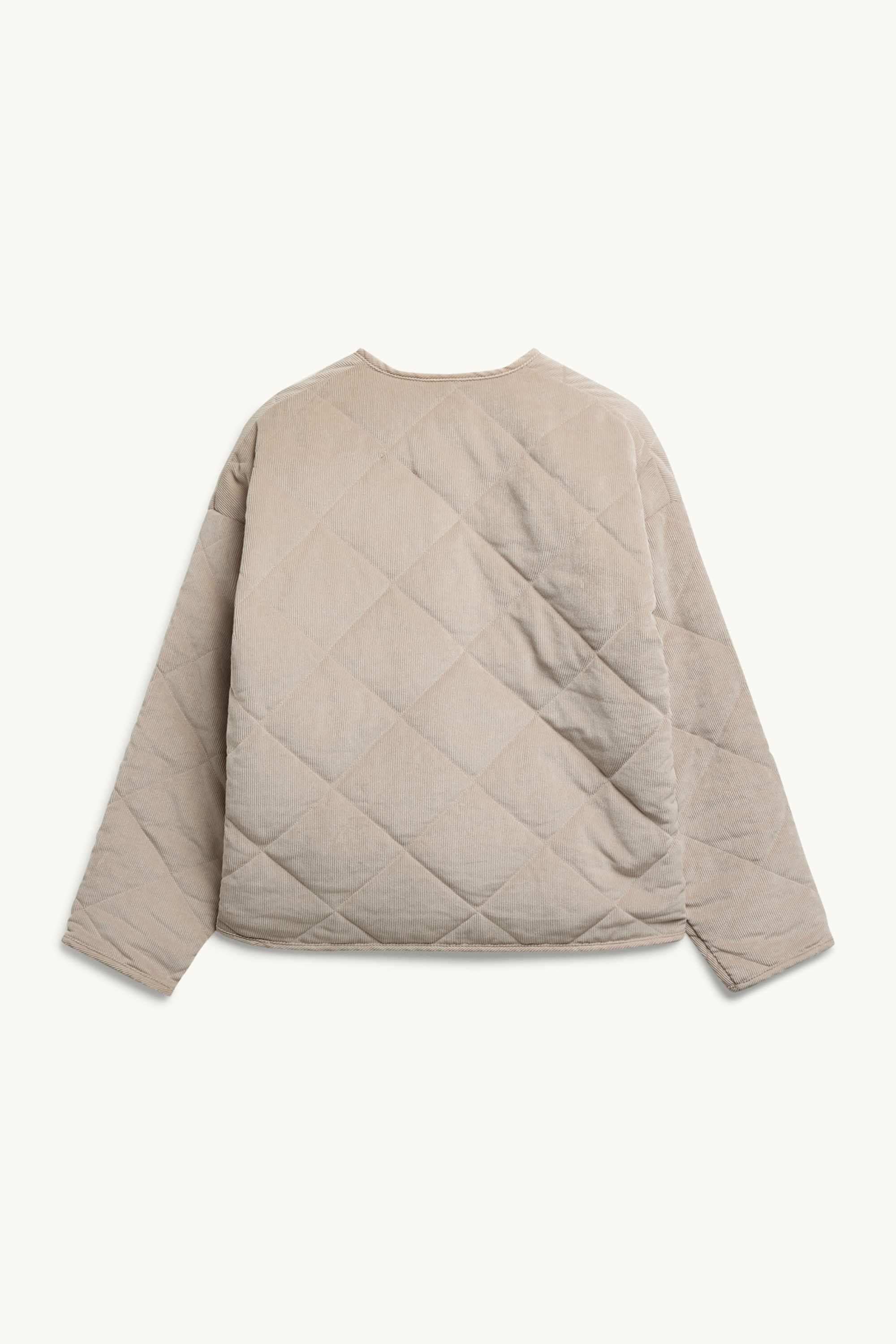 Corduroy quilted jacket light beige