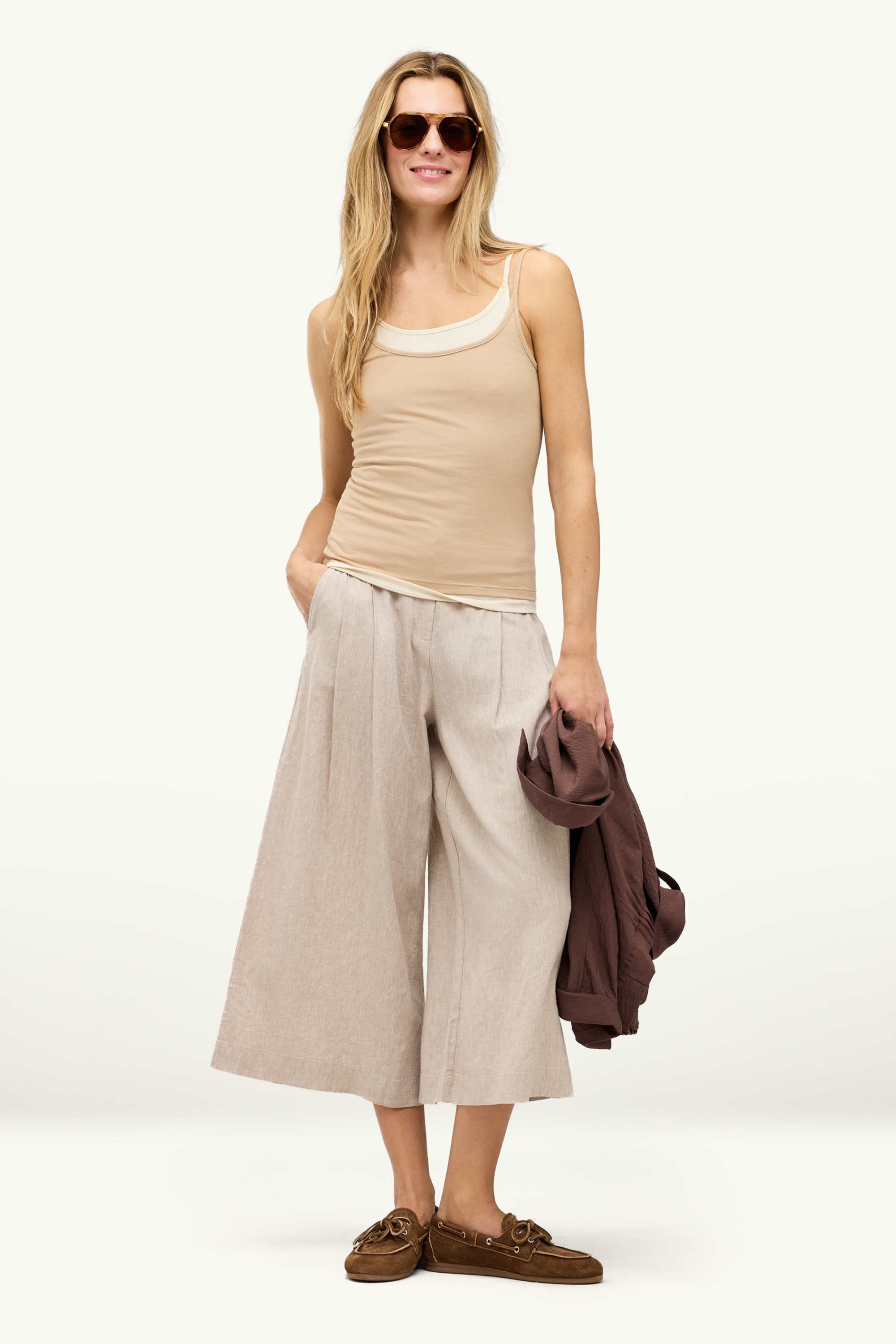 Top - 2-in-1 look beige
