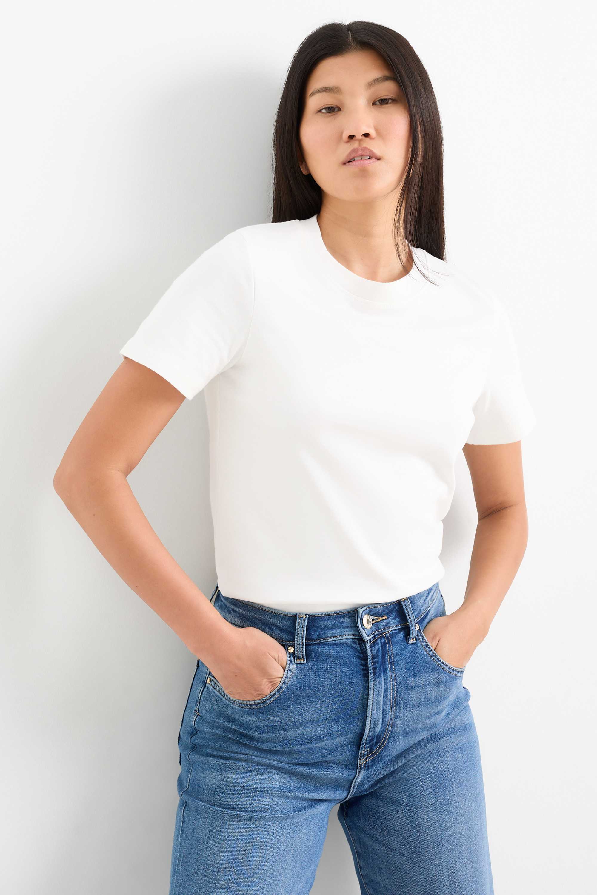 T-shirt - slim fit white