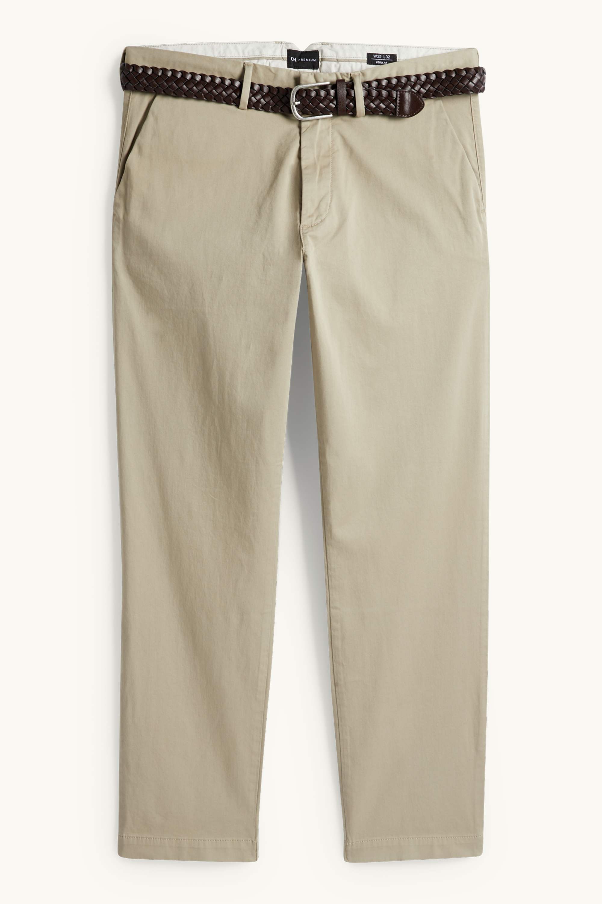 Chinos with belt beige (3)