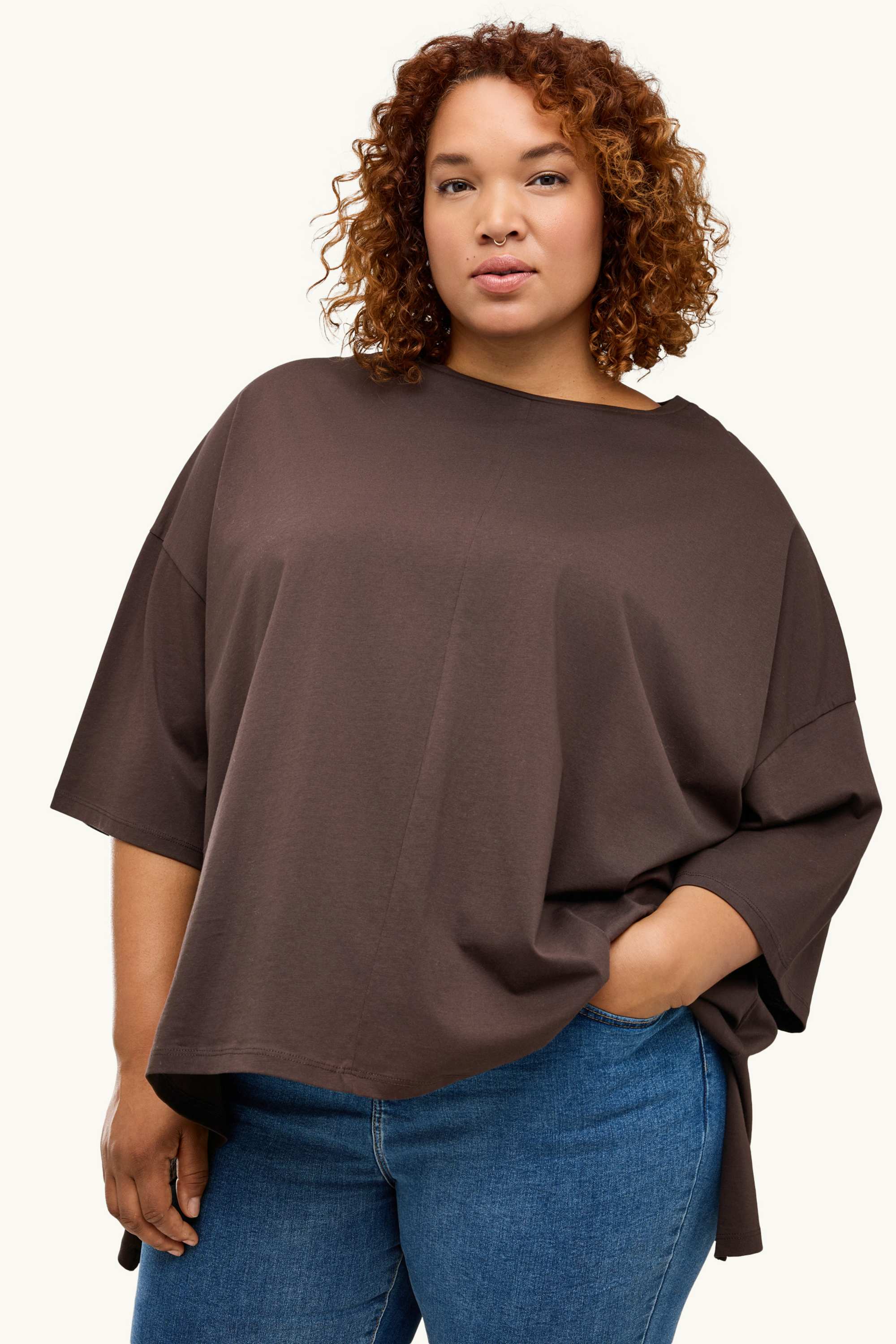 T-shirt - regular fit dark brown