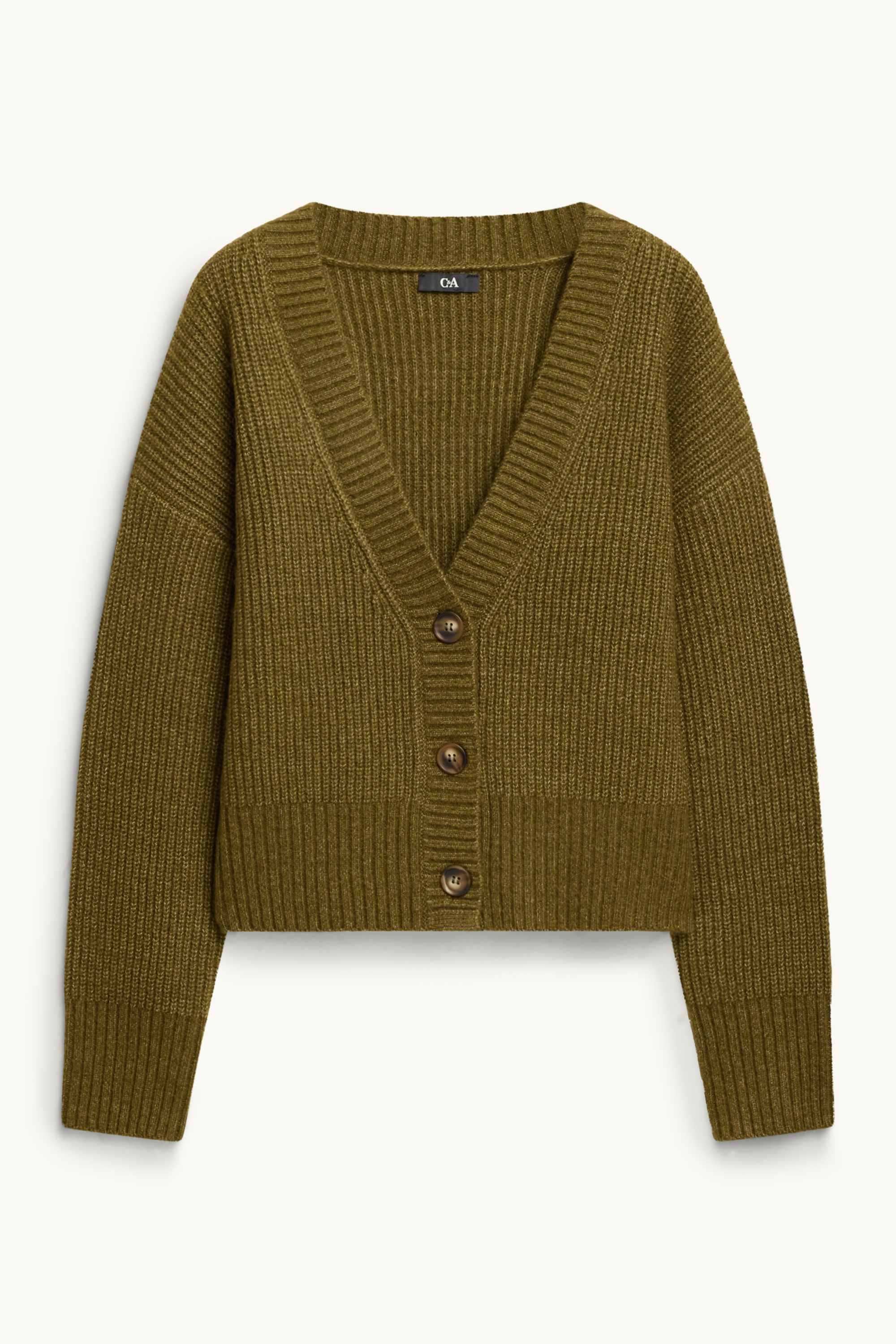 Cardigan - ribbed khaki