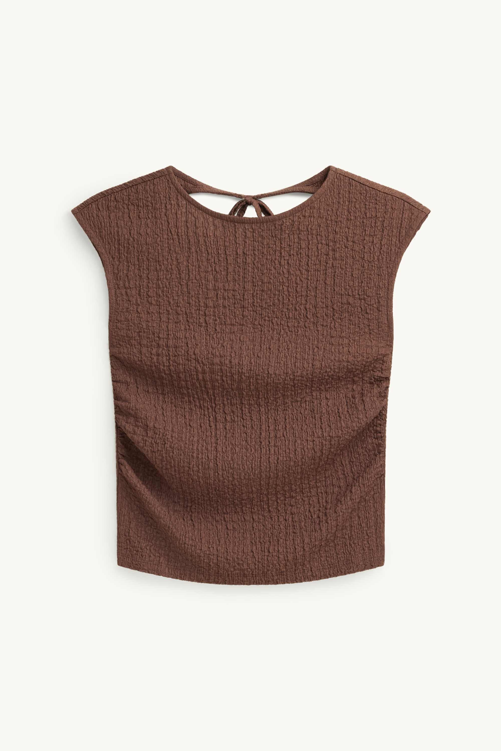 Top - textured dark brown