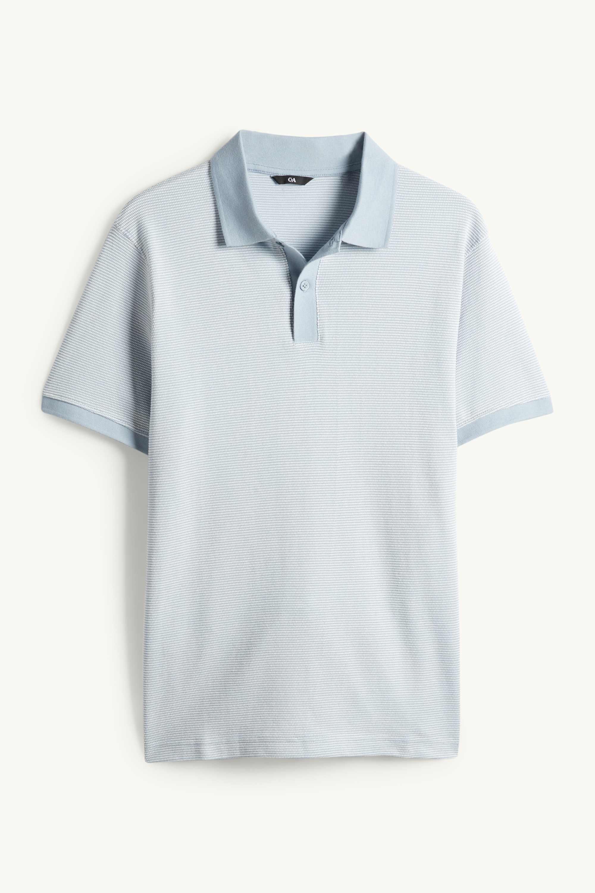 Polo shirt - regular fit - textured light blue