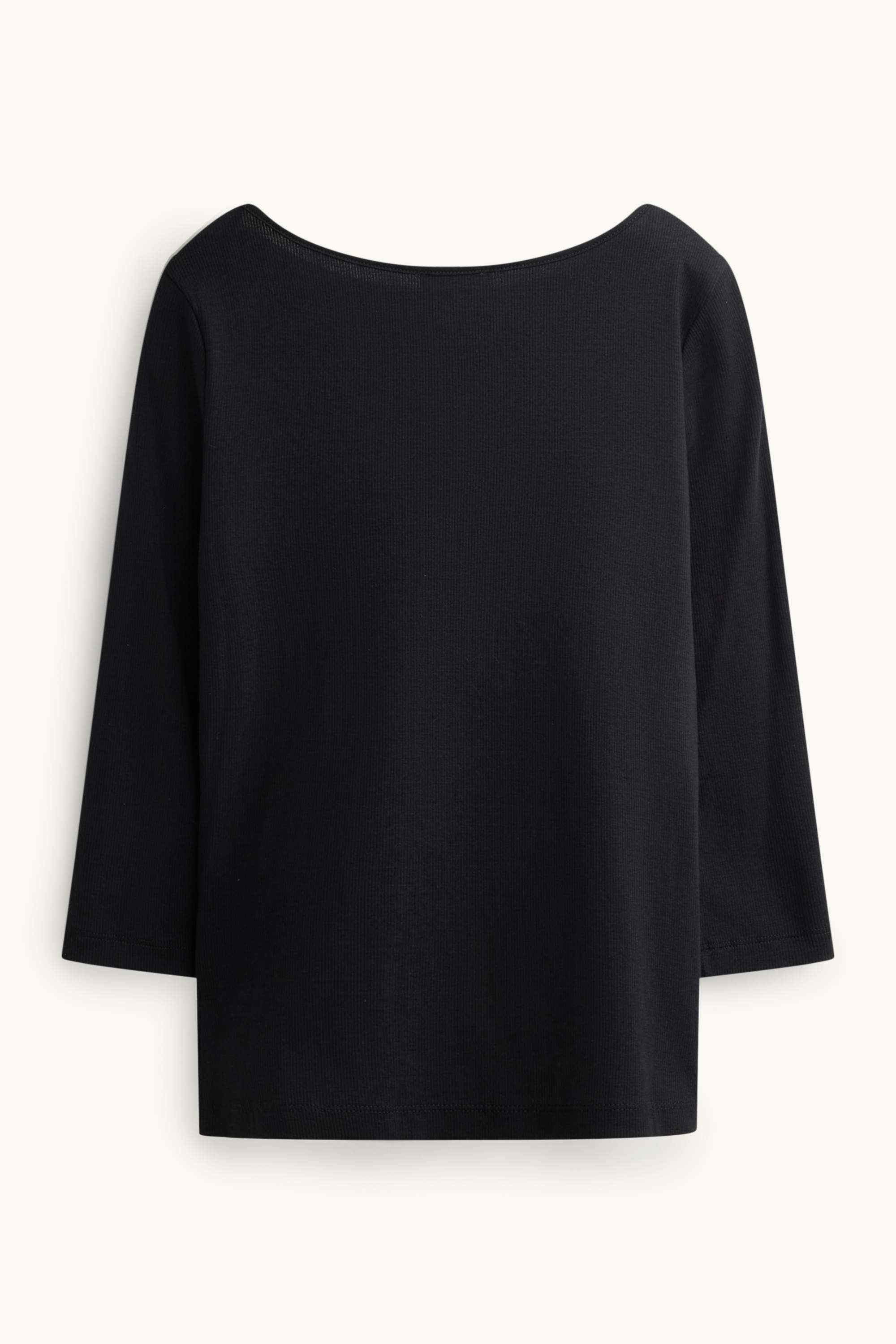 Long sleeve top - slim fit - ribbed black
