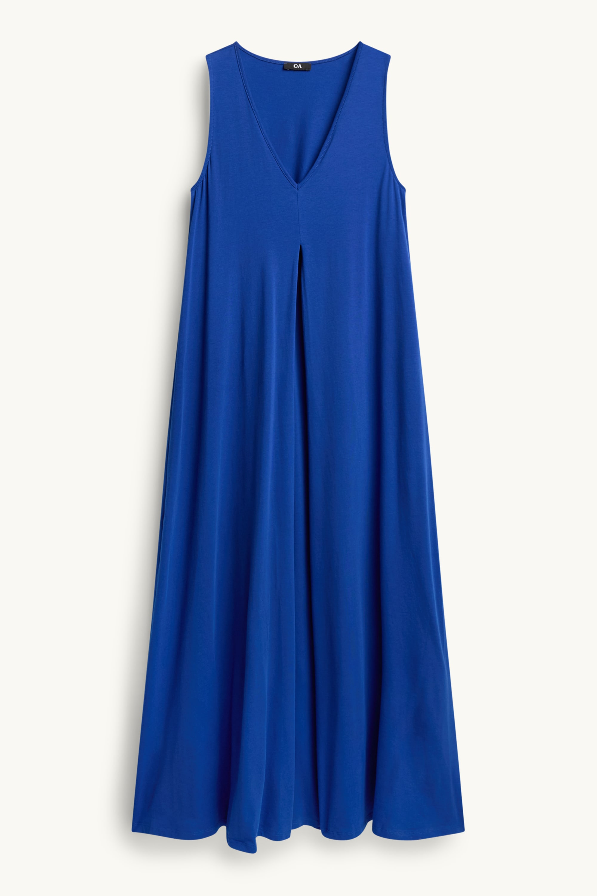 V-neck A-line dress blue