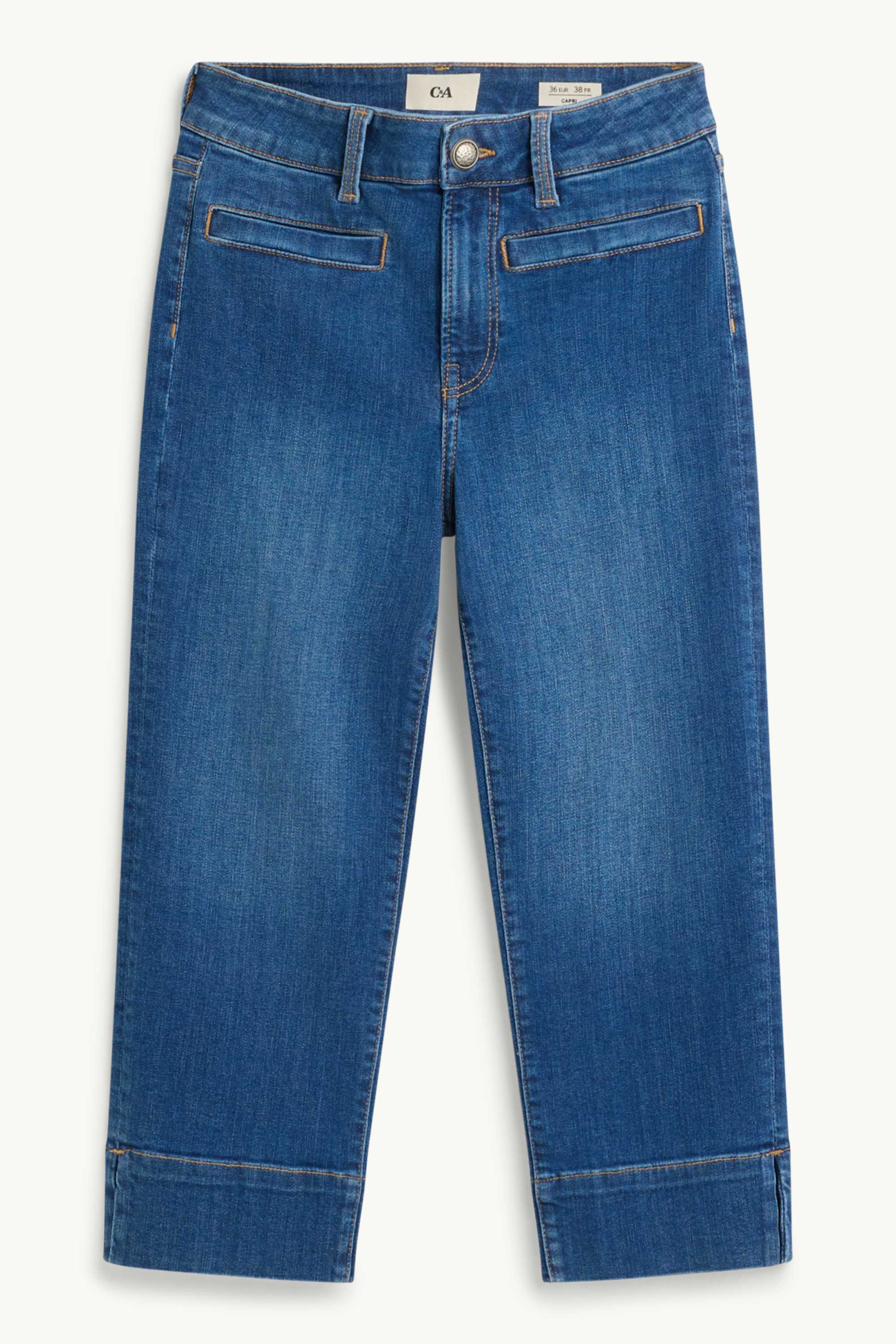 Capri jeans - mid-rise waist - slim fit - LYCRA® blue denim