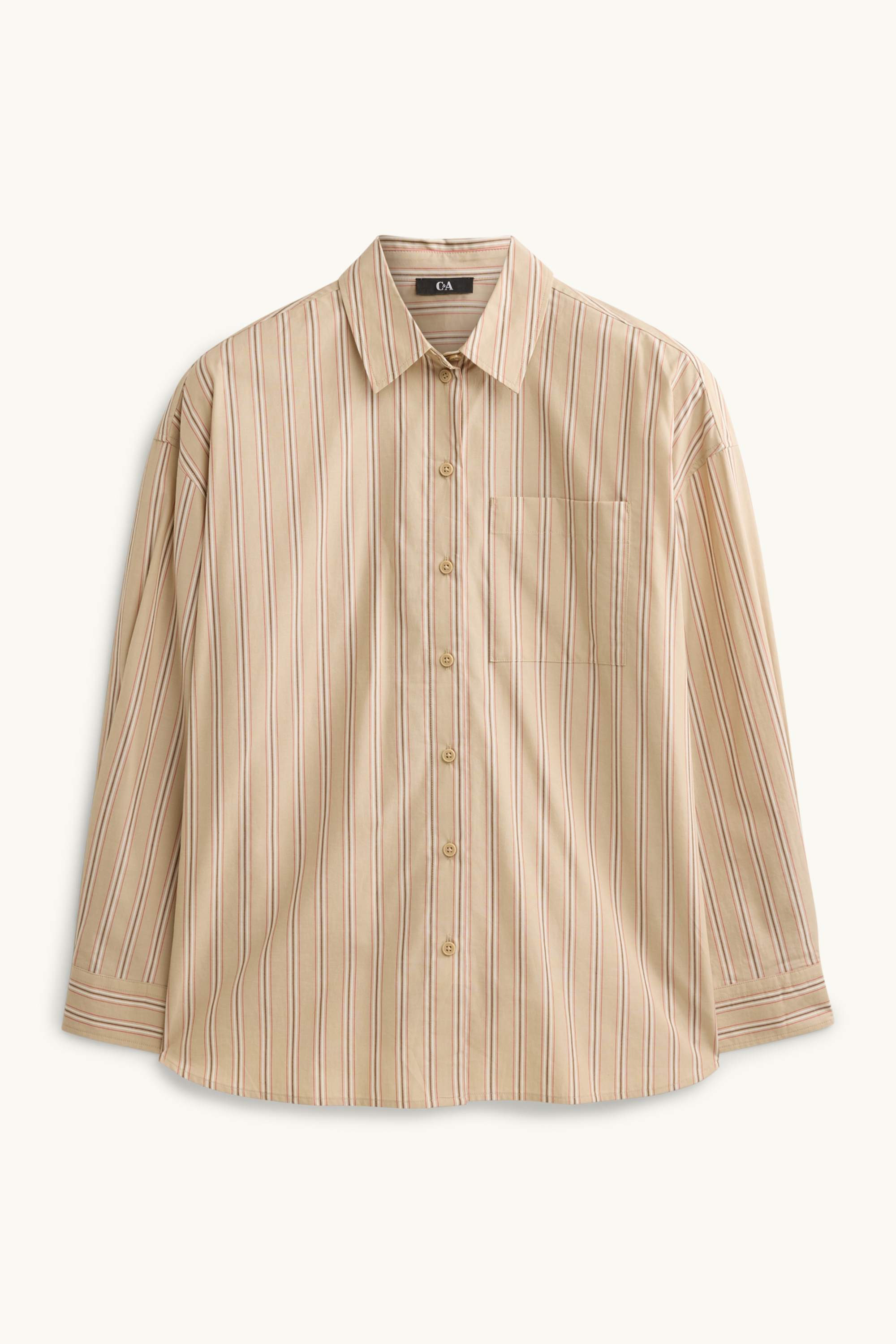 Shirt blouse - striped beige