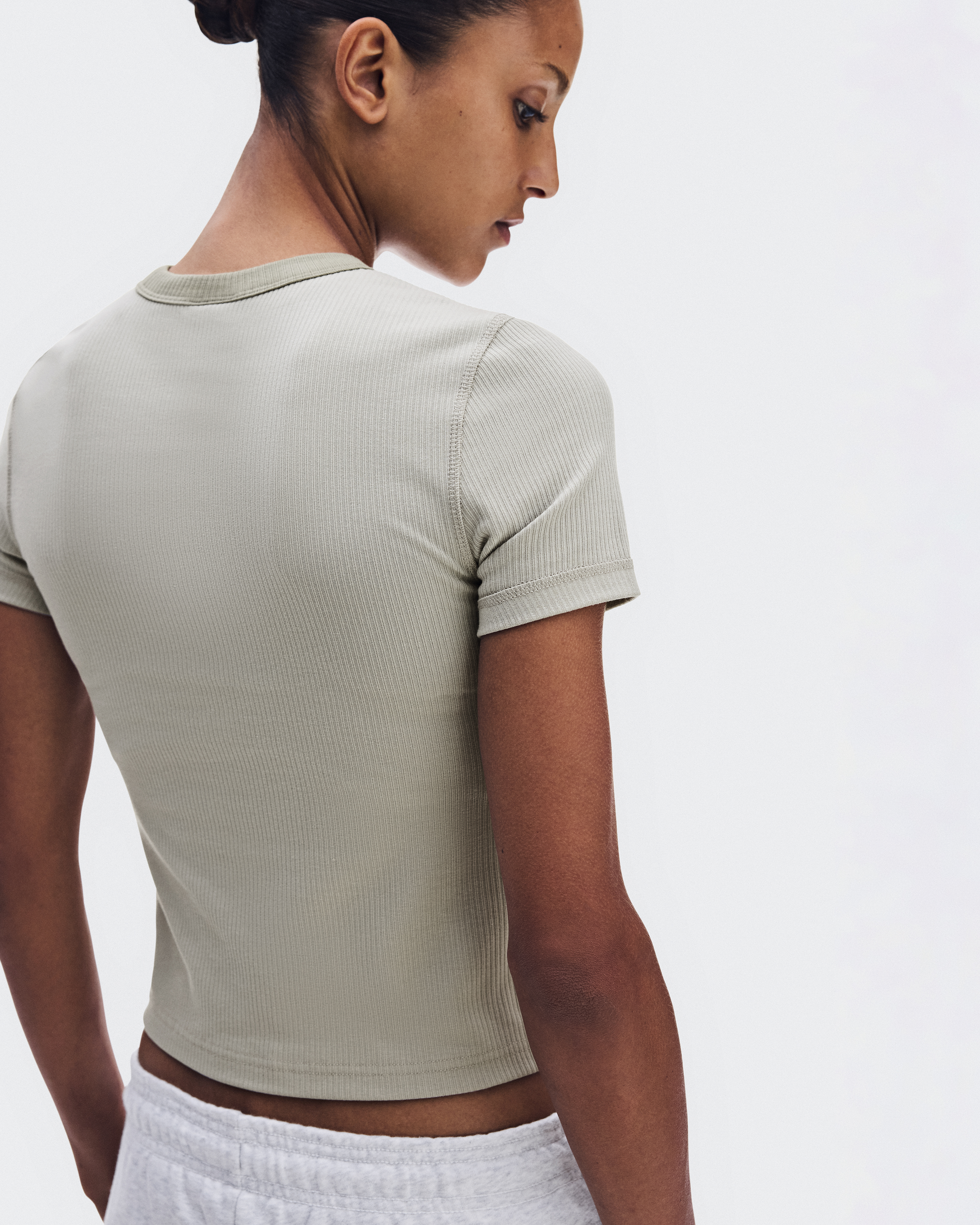 All-Day Ribbed T-Shirt - Brume