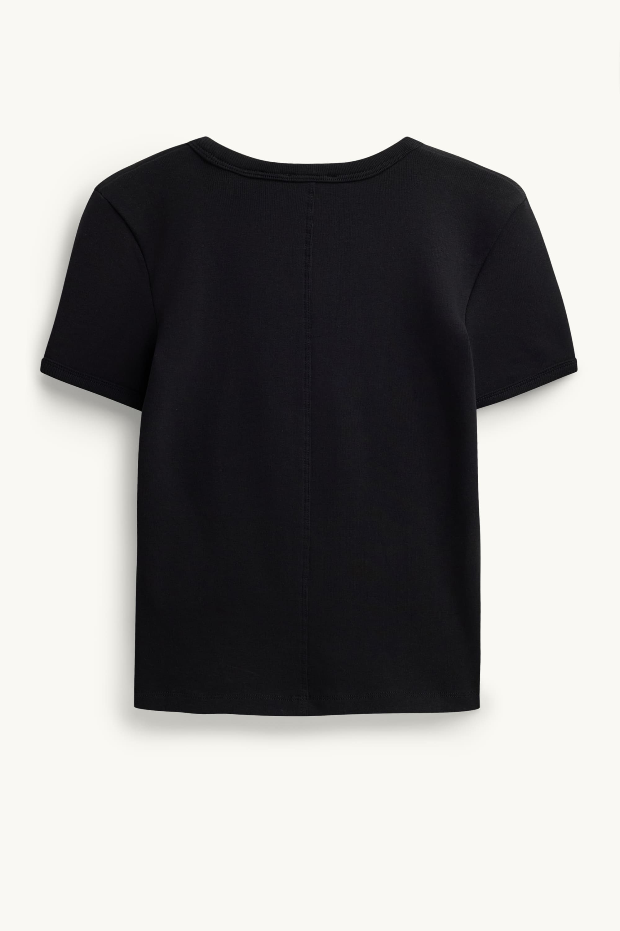 V-neck T-shirt - slim fit - skinny rib black / red