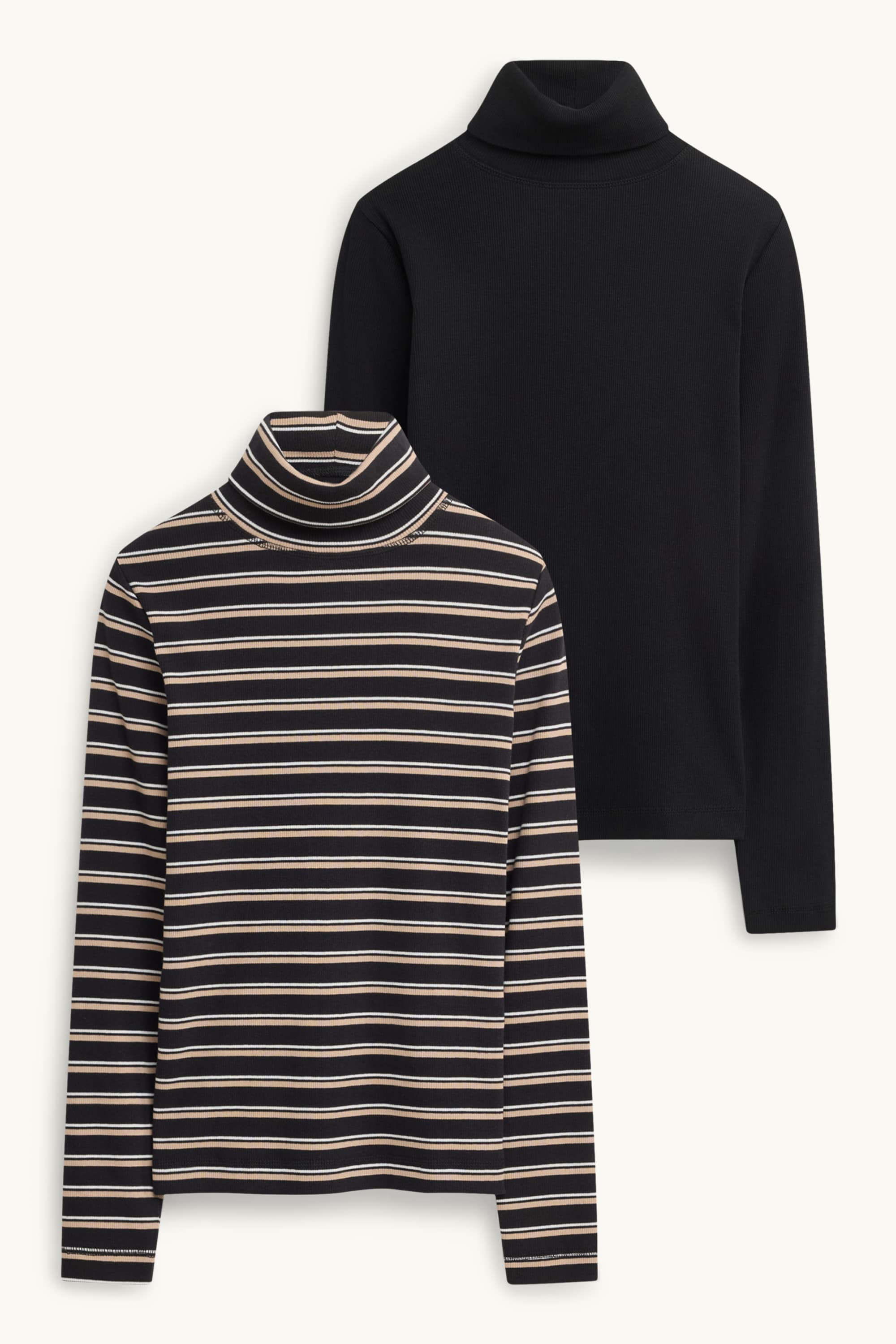 Multipack of 2 - turtleneck top - ribbed black