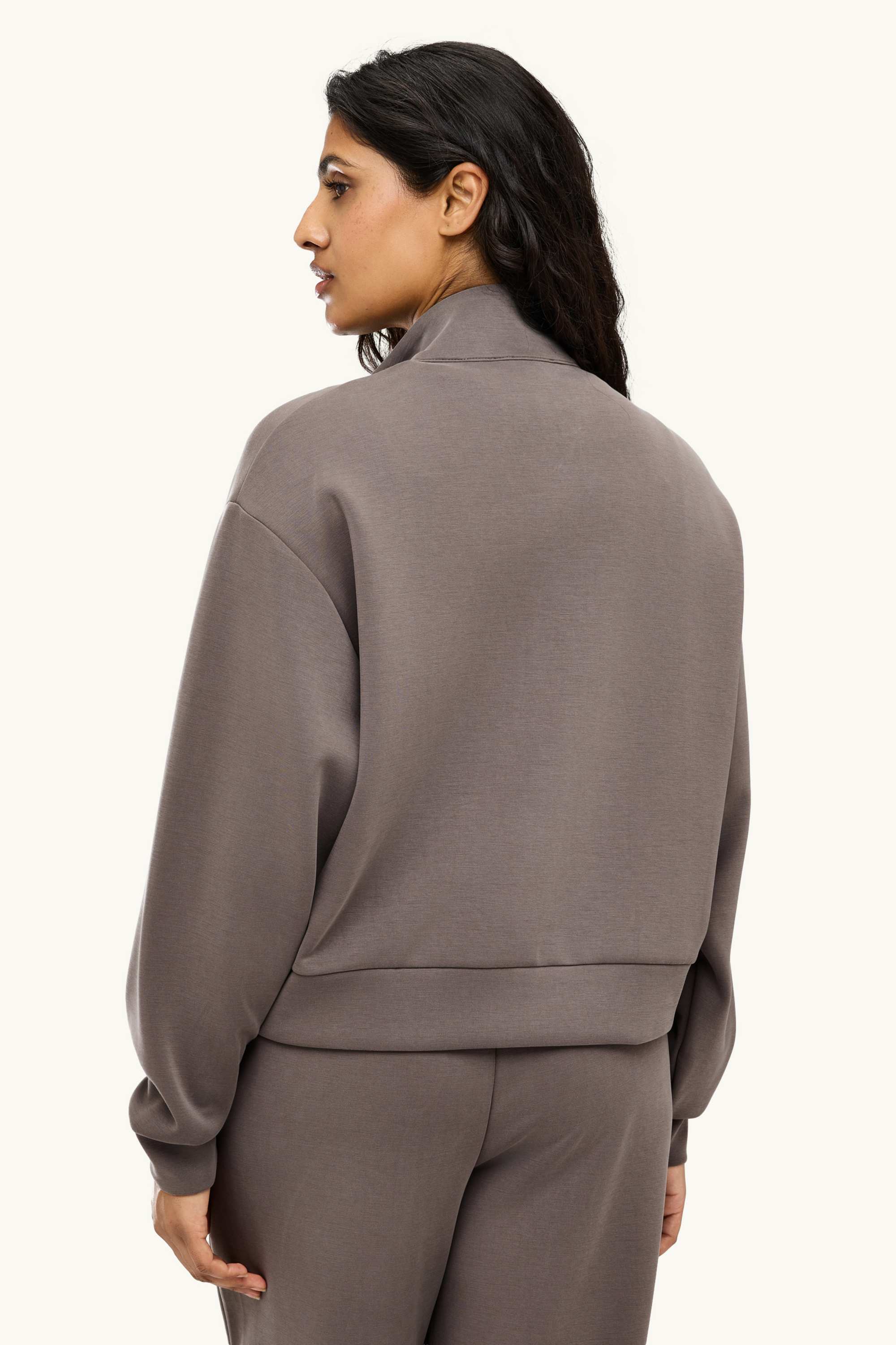 Zip-through sweatshirt taupe