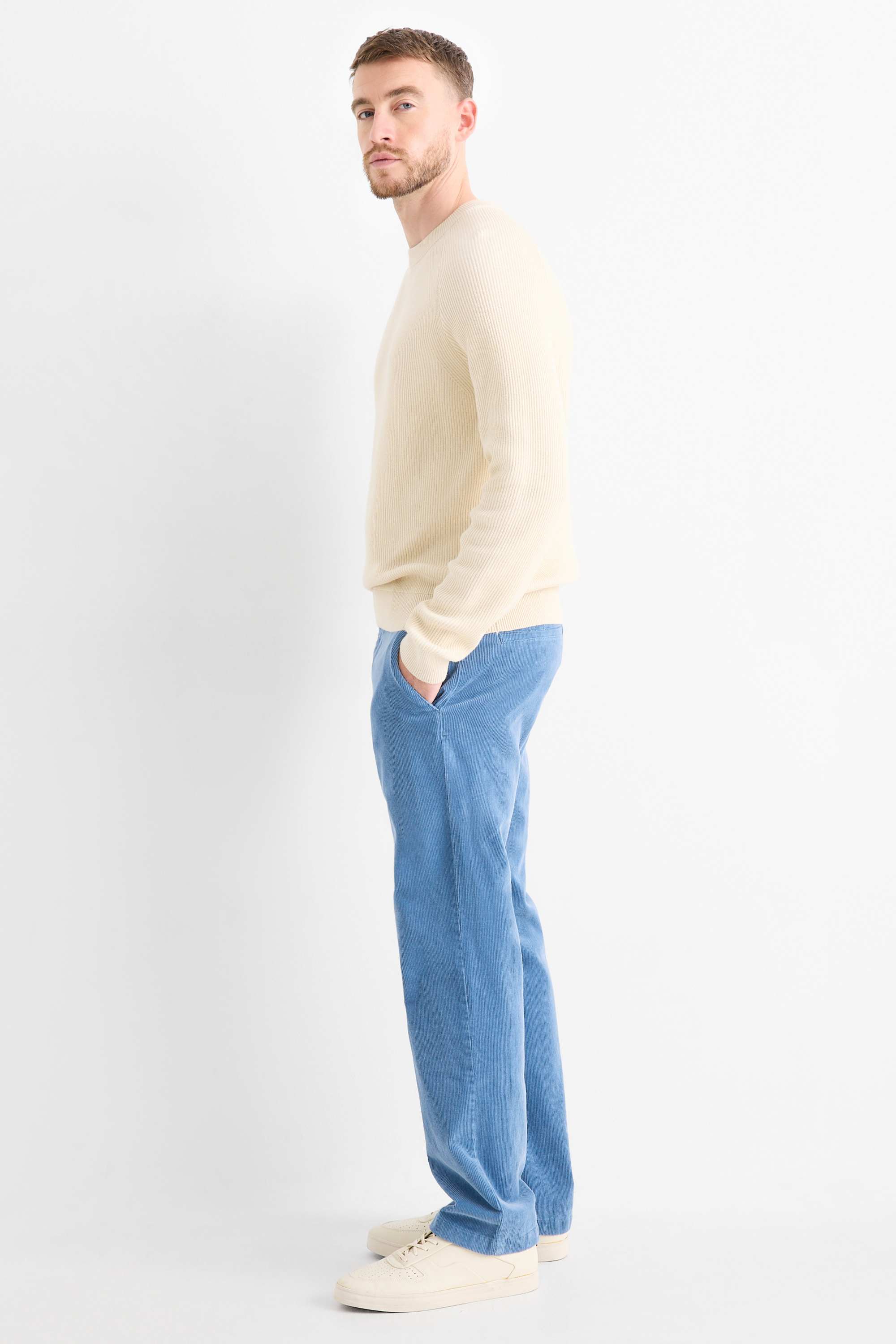 Corduroy chinos - regular fit light blue