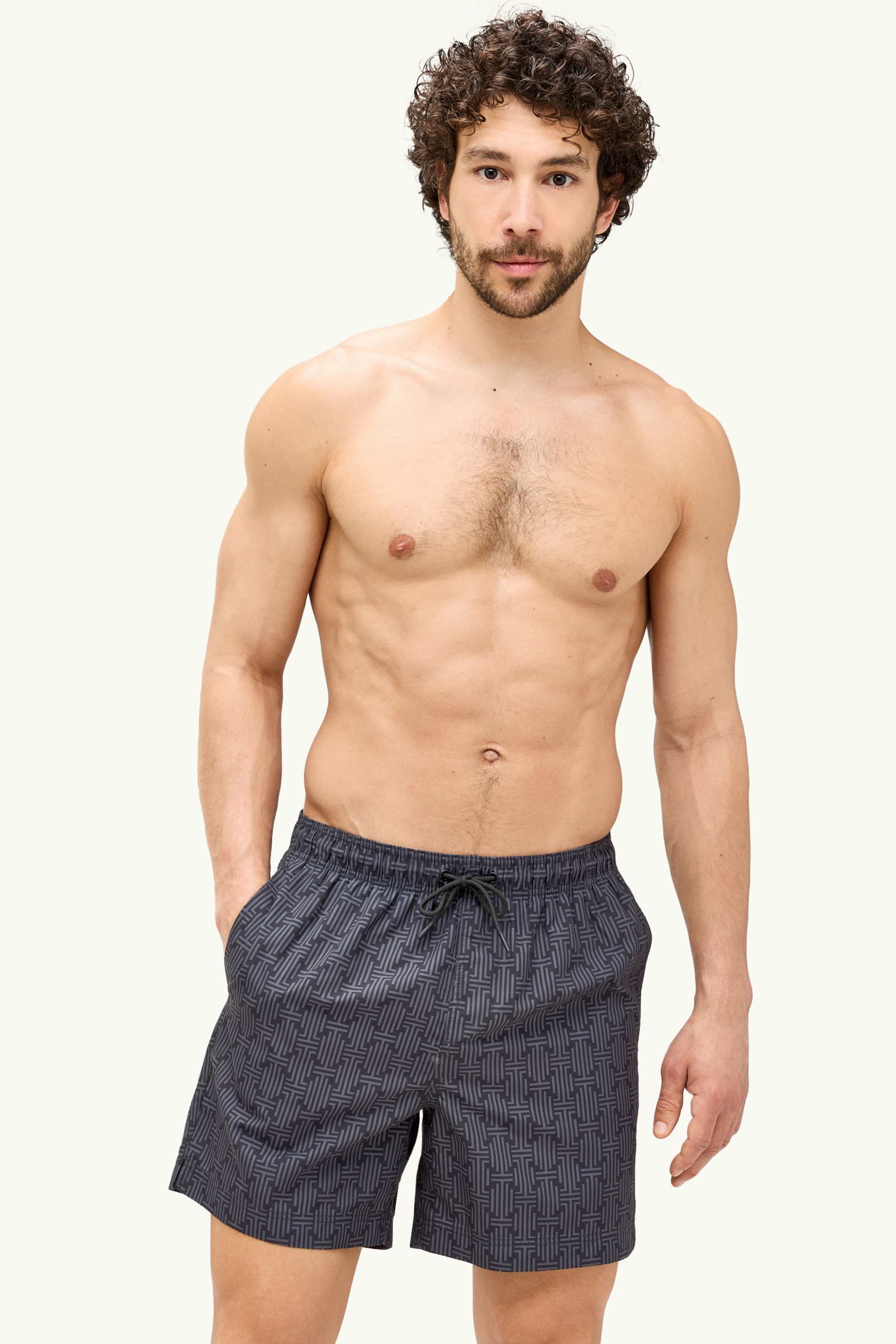 Swim shorts - patterned black
