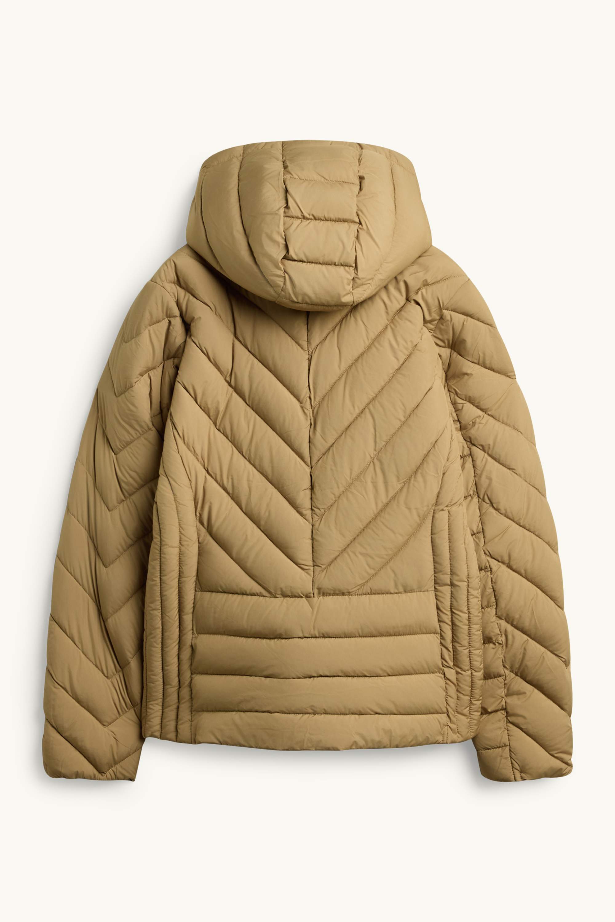 Quilted jacket with hood - lined khaki