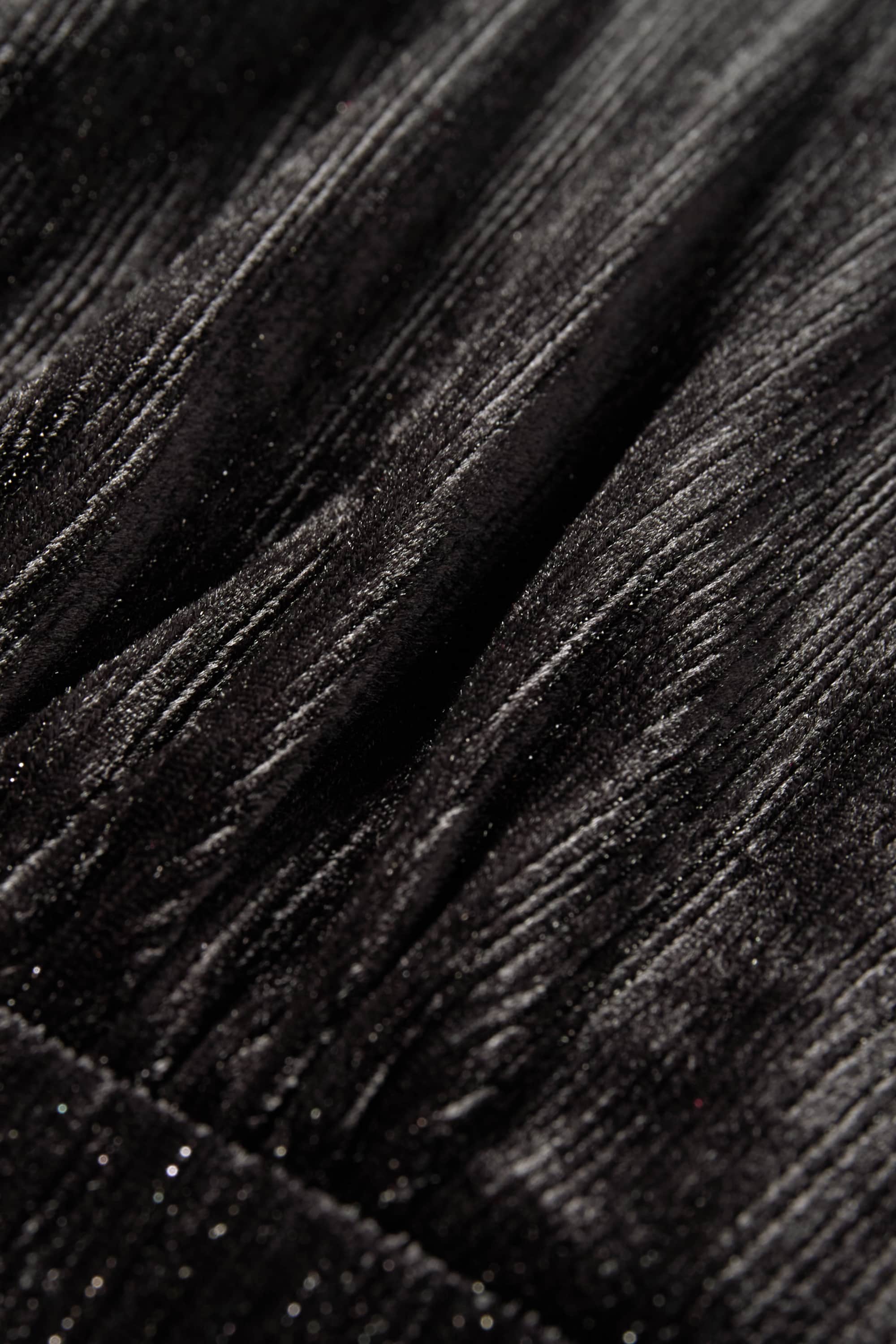 Velvet wrap dress - straight fit black