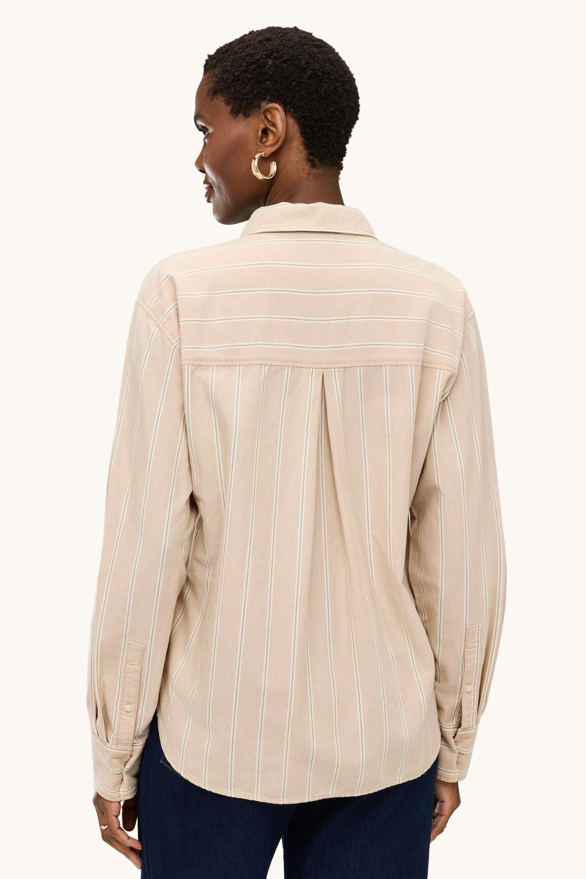 Shirt blouse - striped light beige