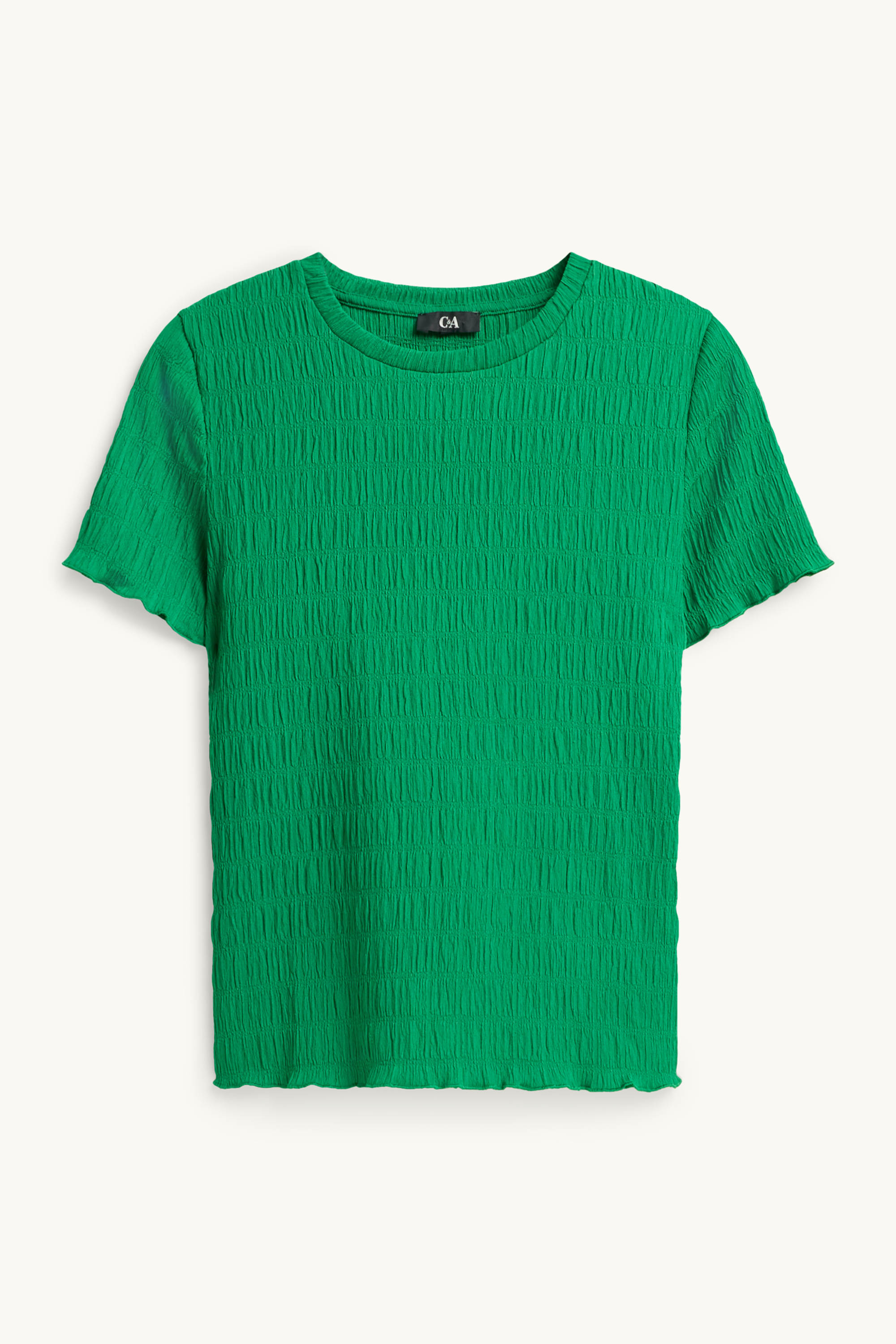 T-shirt - regular fit - smocked green