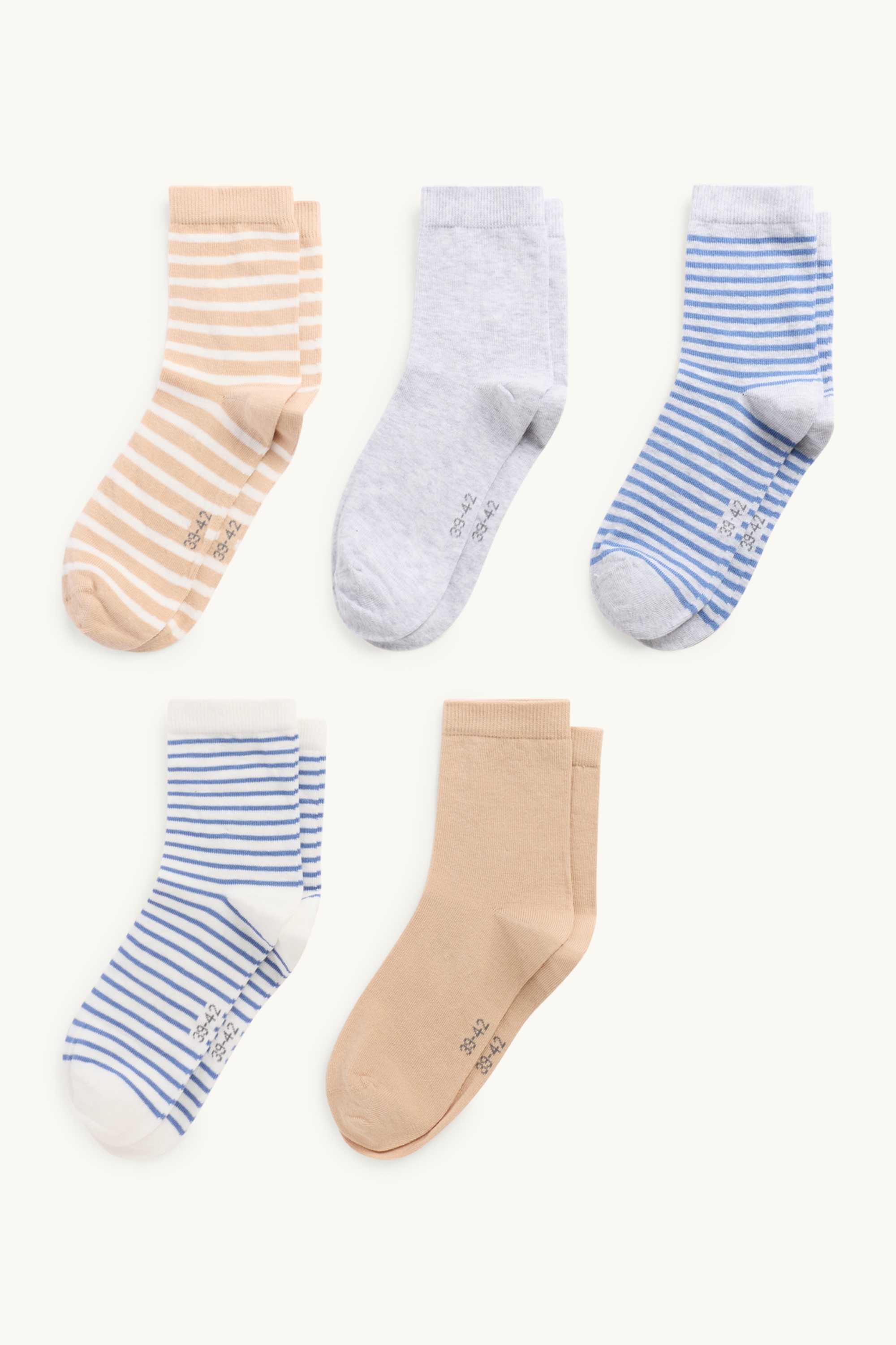 Multipack of 5 - socks blue / beige