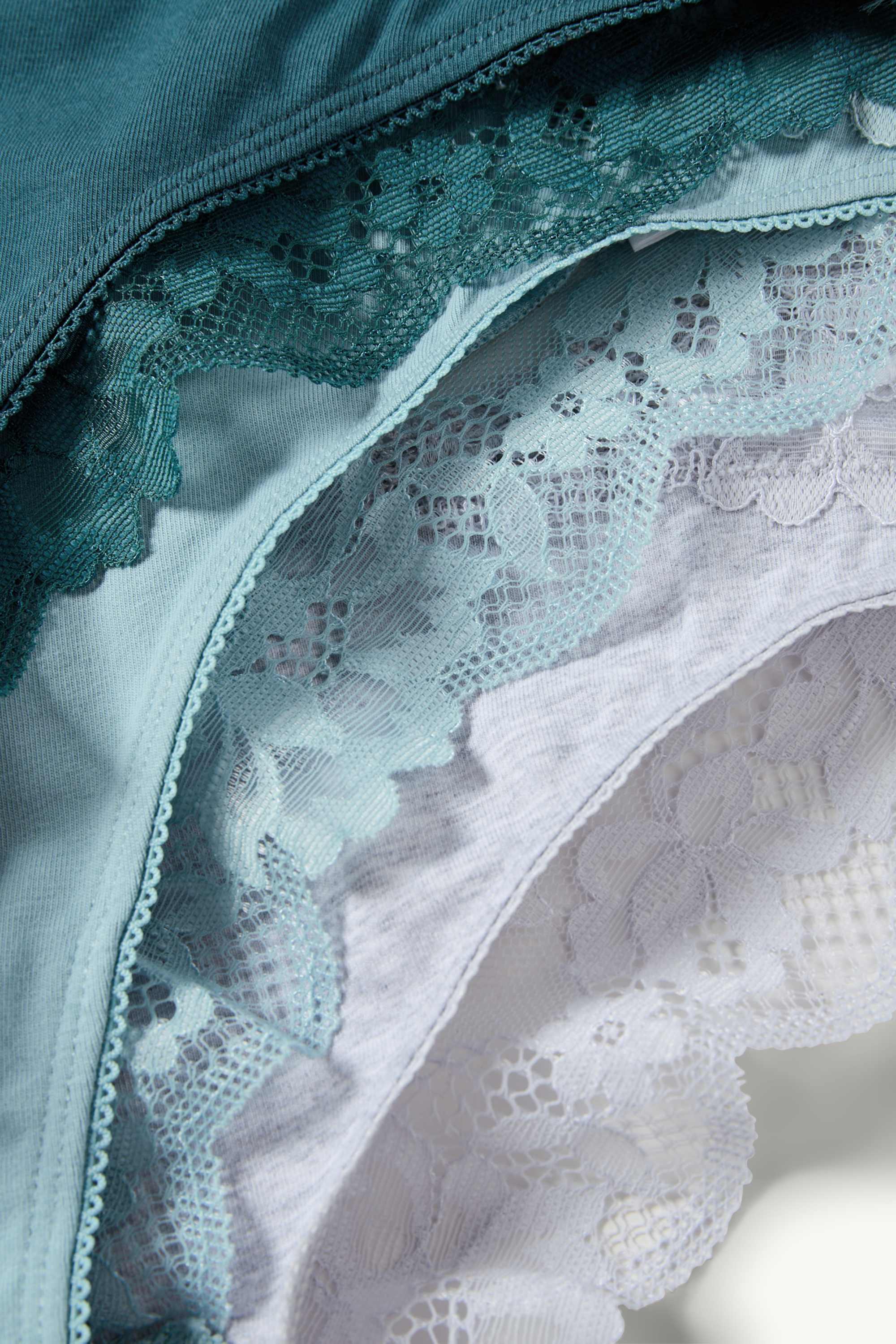 Multipack of 3 - Brazilian knickers white / turquoise