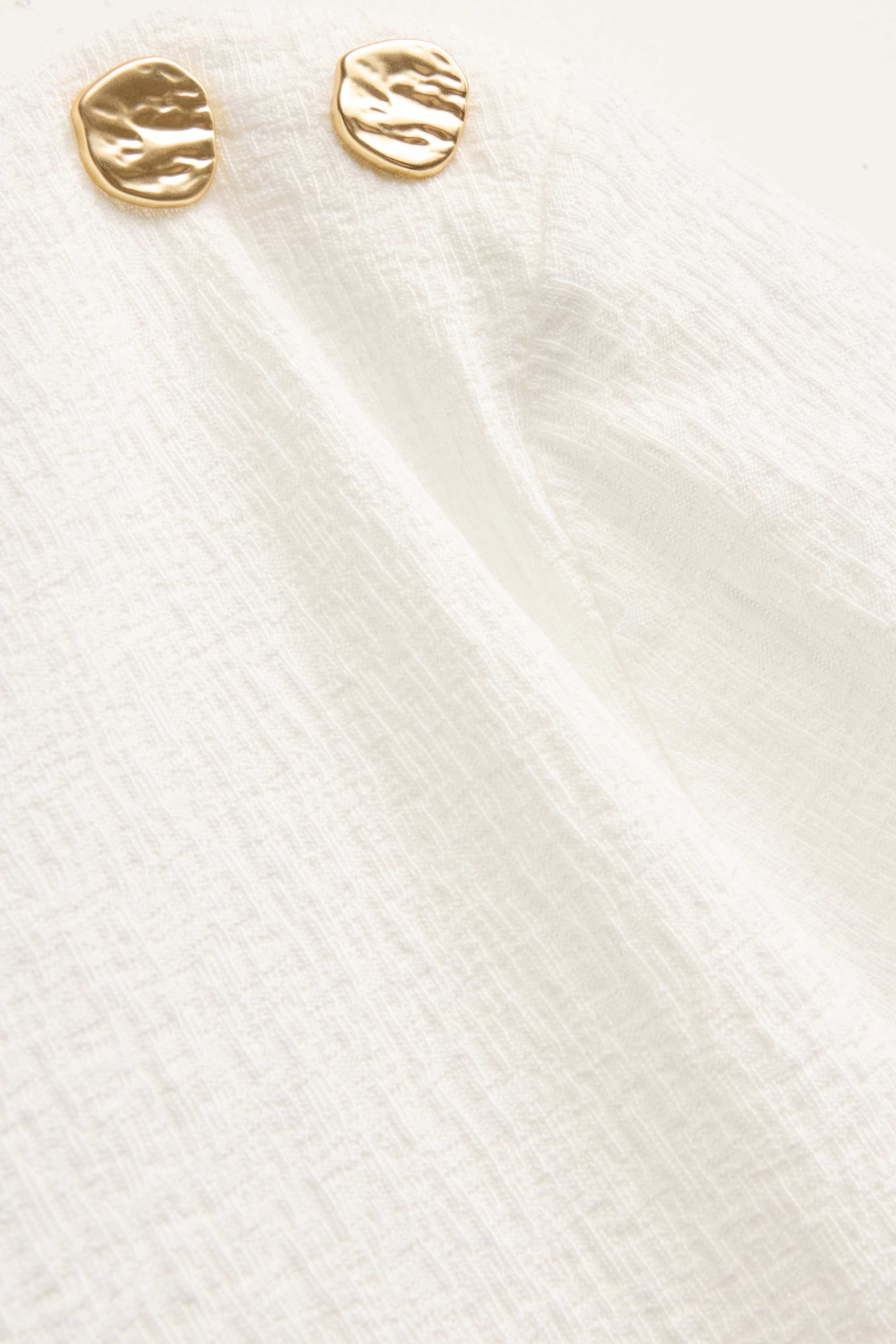 T-shirt - regular fit - smocked white