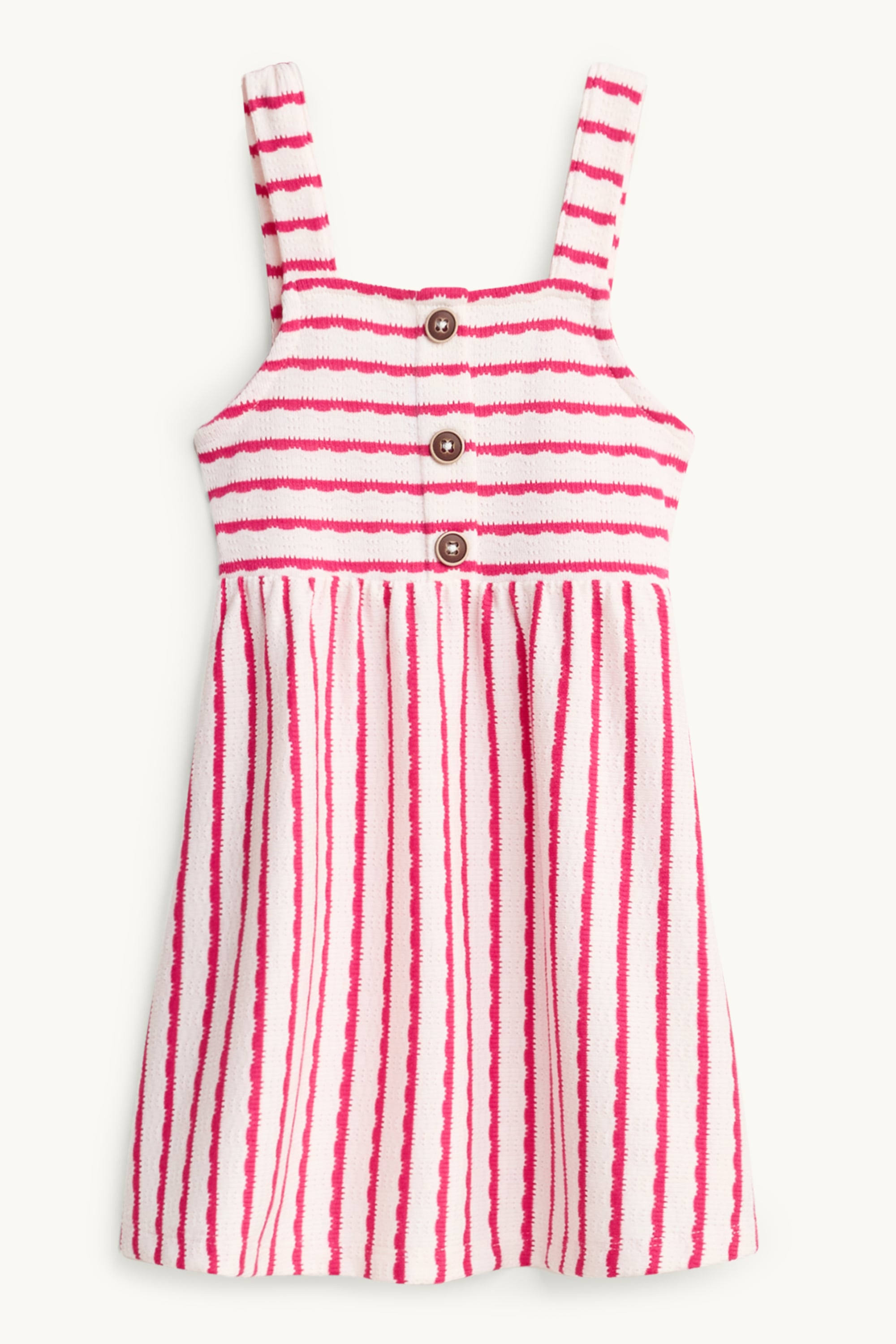 Knitted dress - striped white / pink