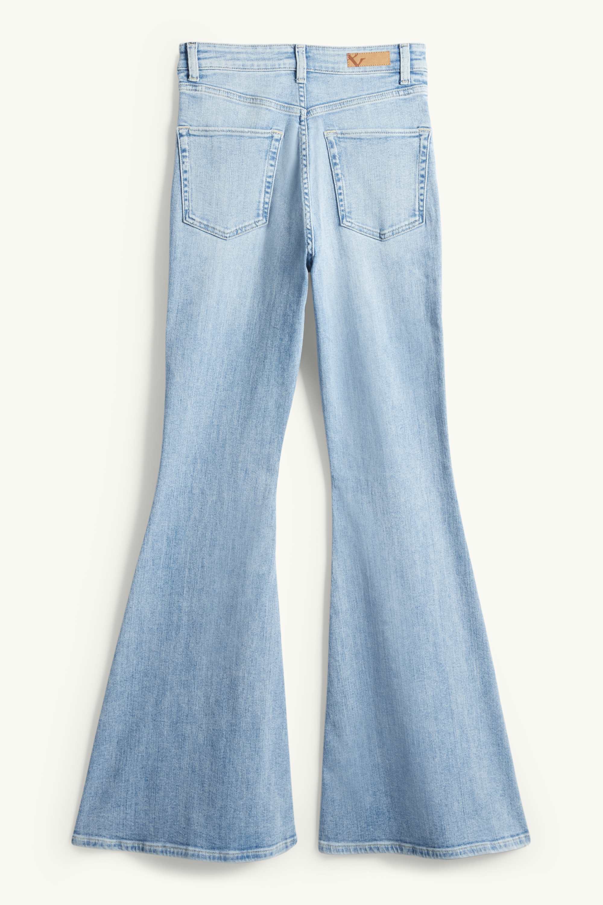 Flared jeans - high waist denim-light blue