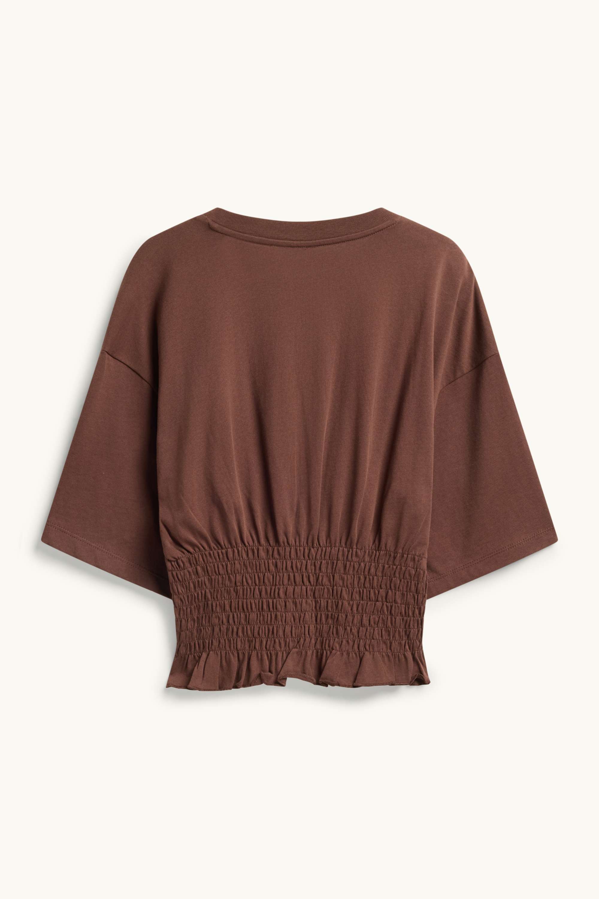 T-shirt - slim fit - smocked brown