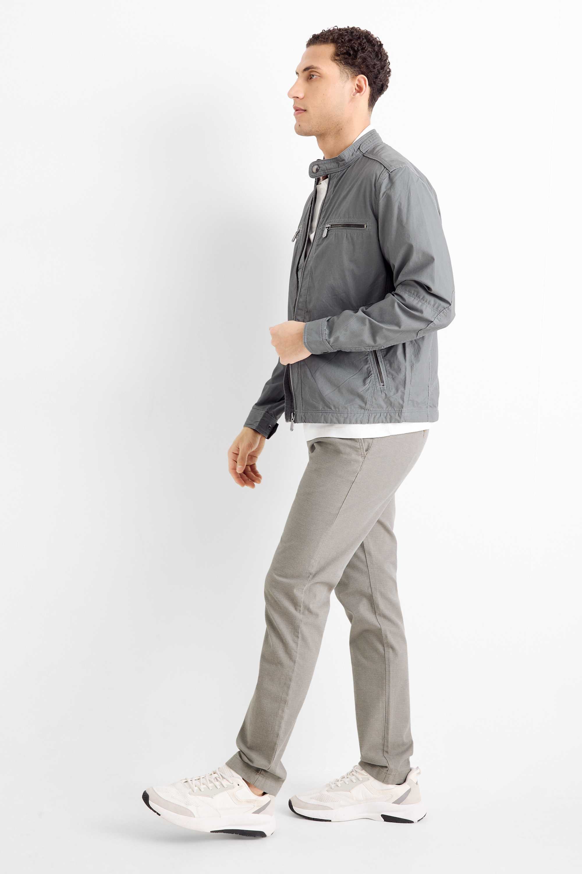 Chinos - slim fit - textured gray