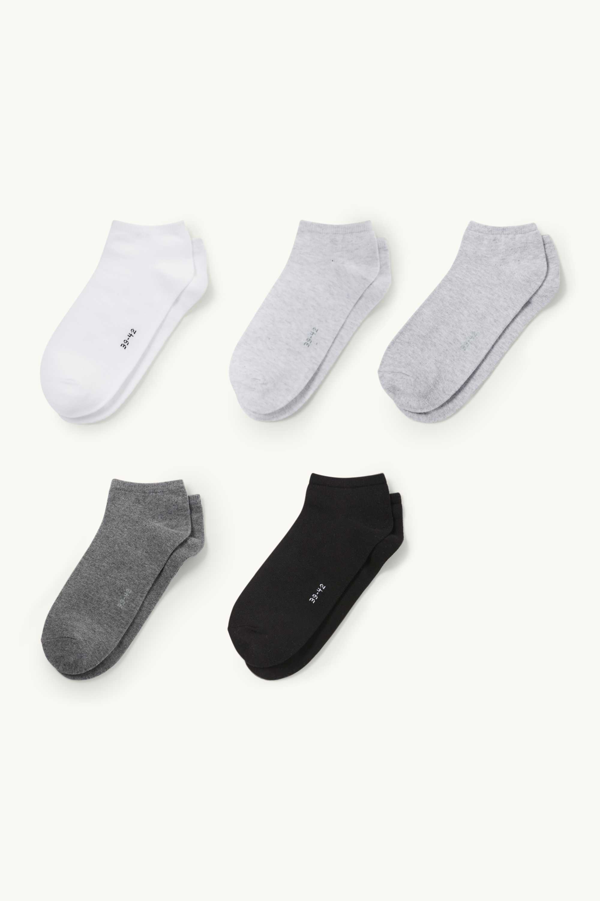 Multipack of 5 - trainer socks light gray