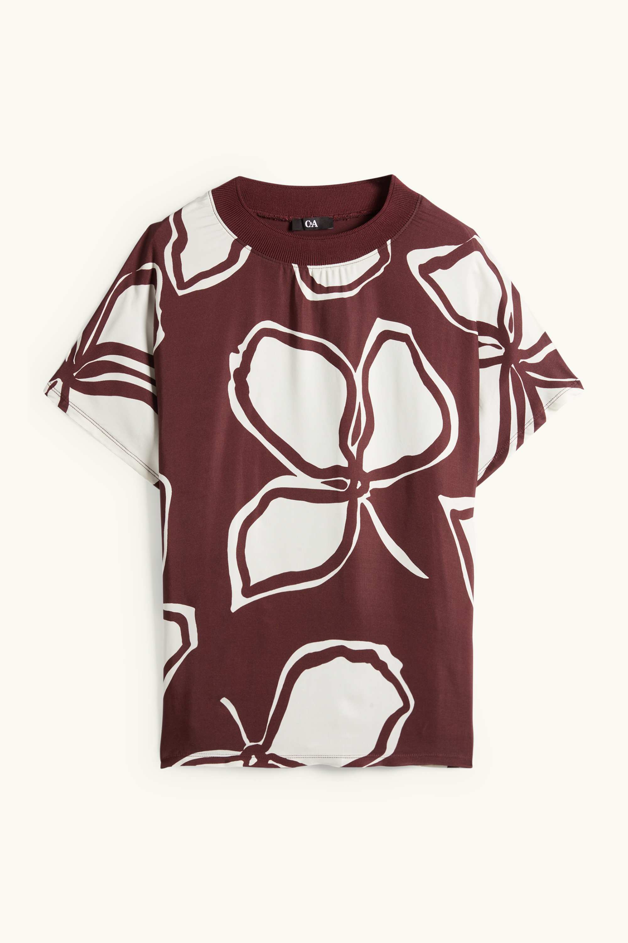 T-shirt - relaxed fit - floral brown / beige