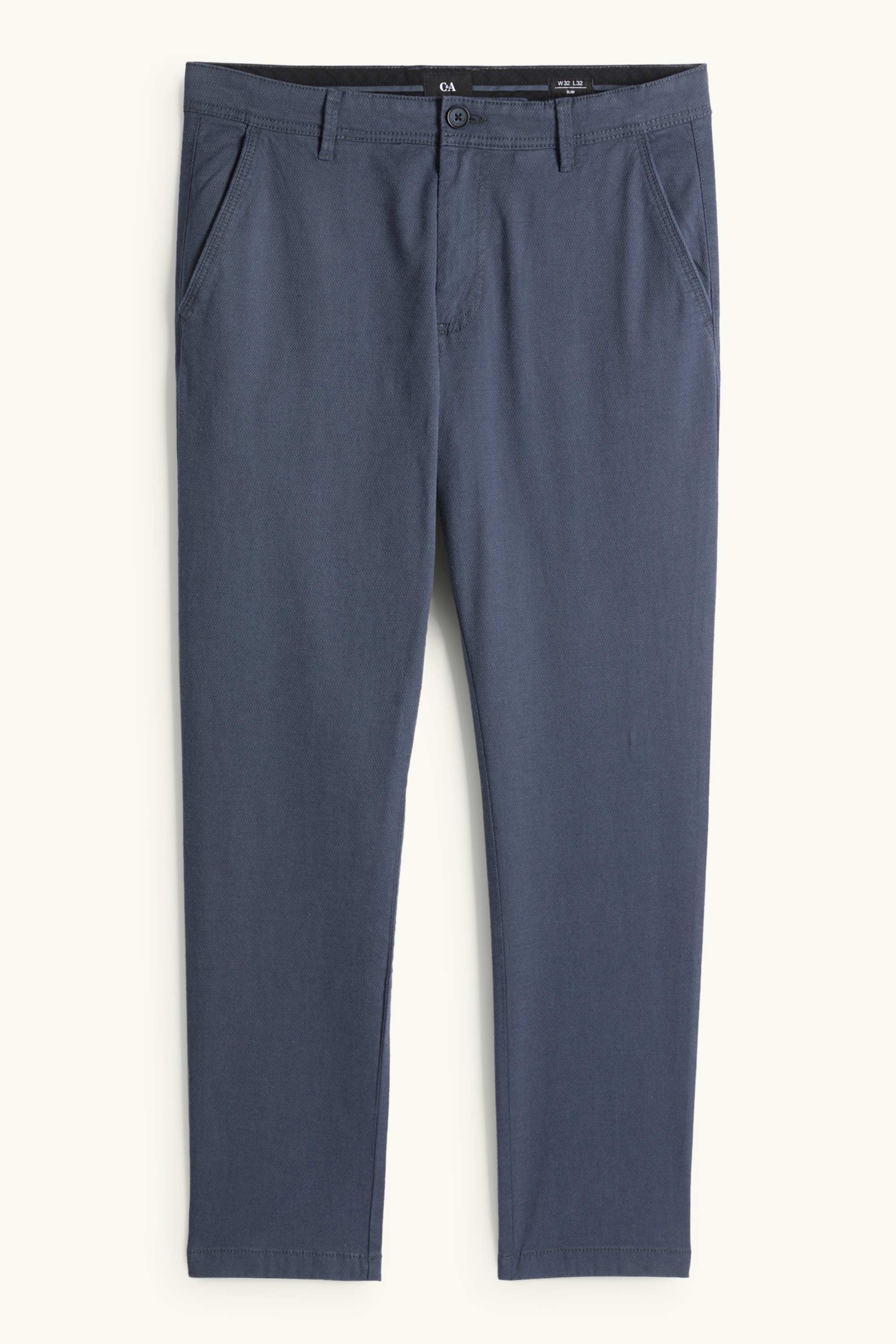 Chinos - slim fit - textured dark blue