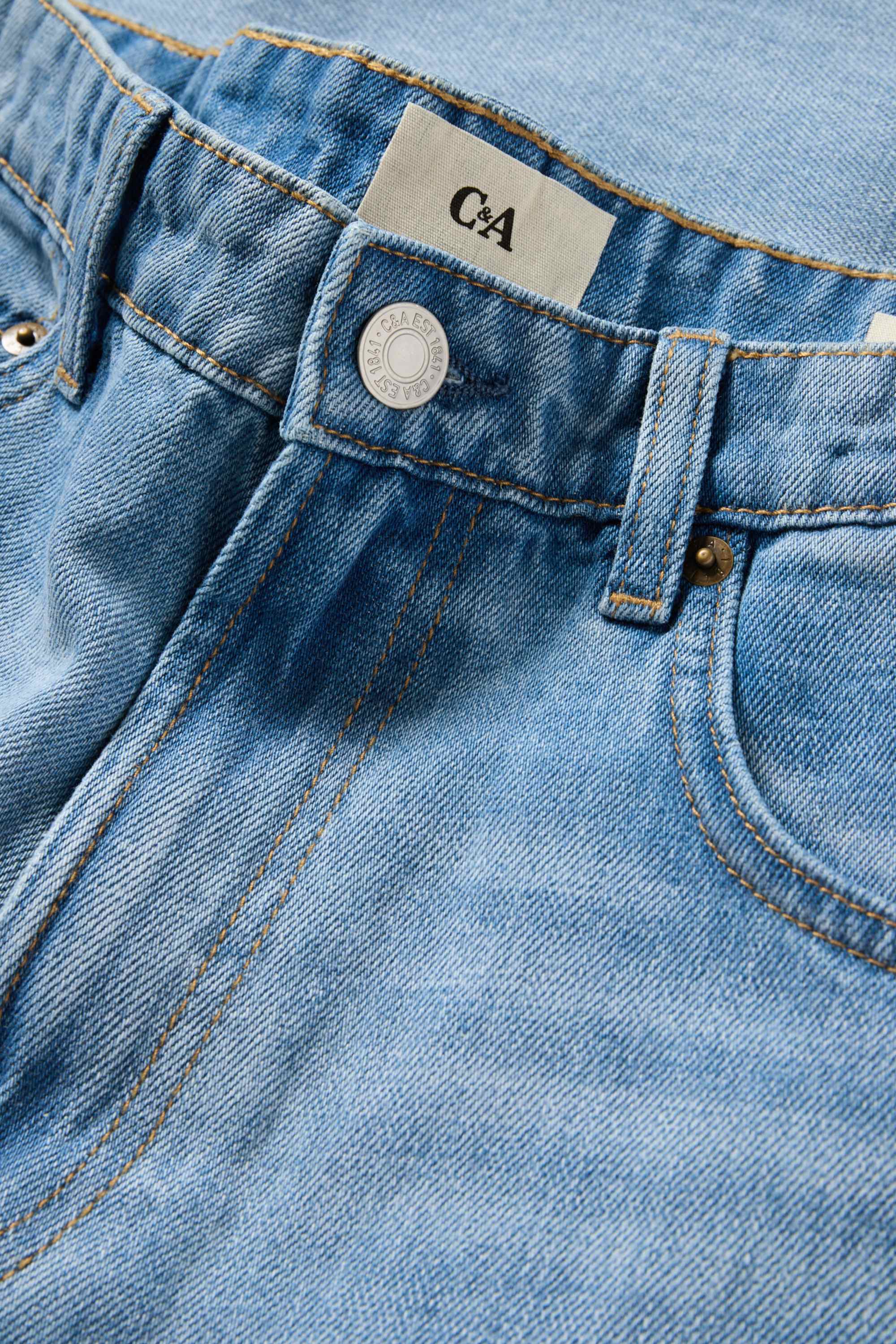 Relaxed tapered jeans with linen content blue (2)