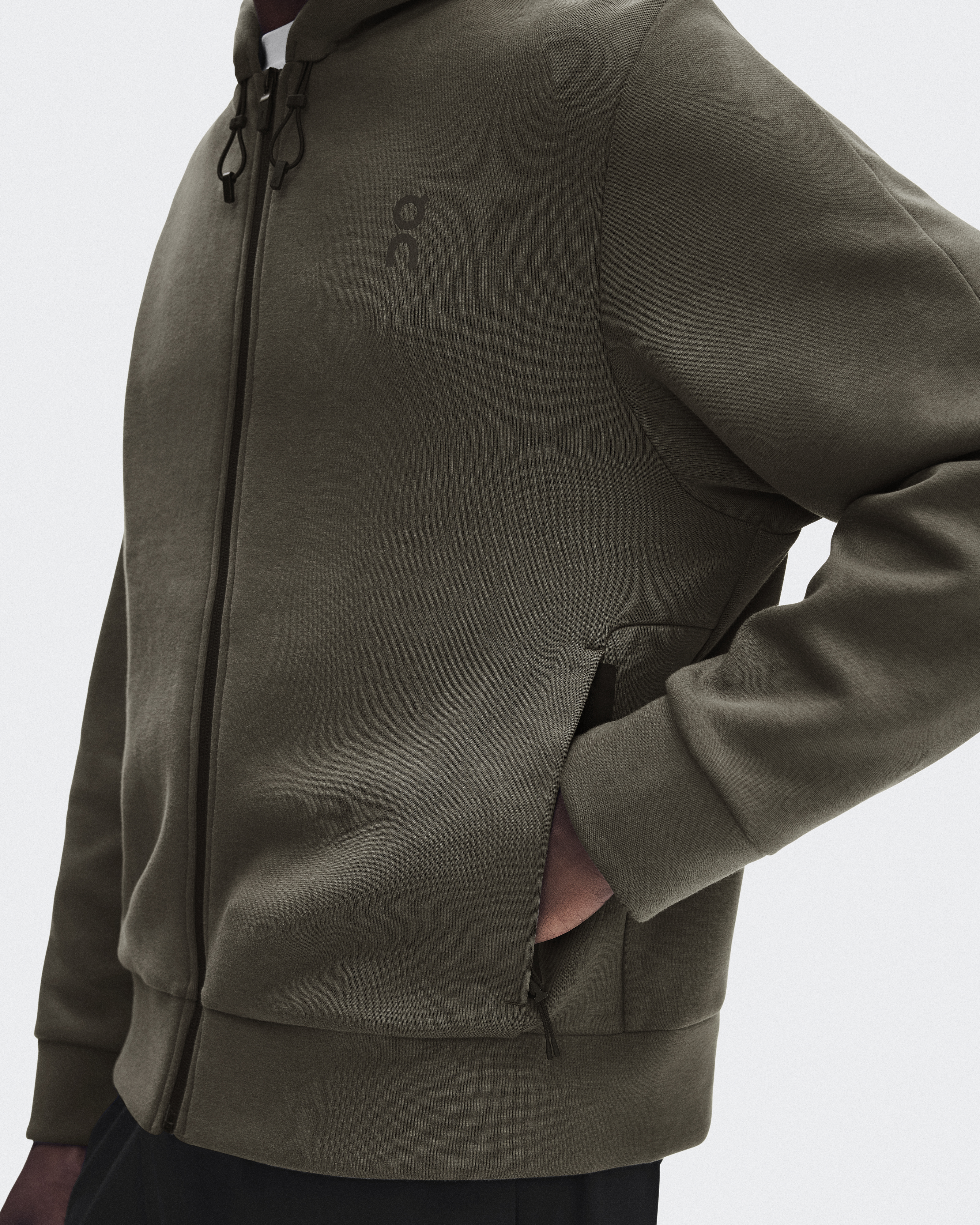 Focus Tech Zip Hoodie - Bark