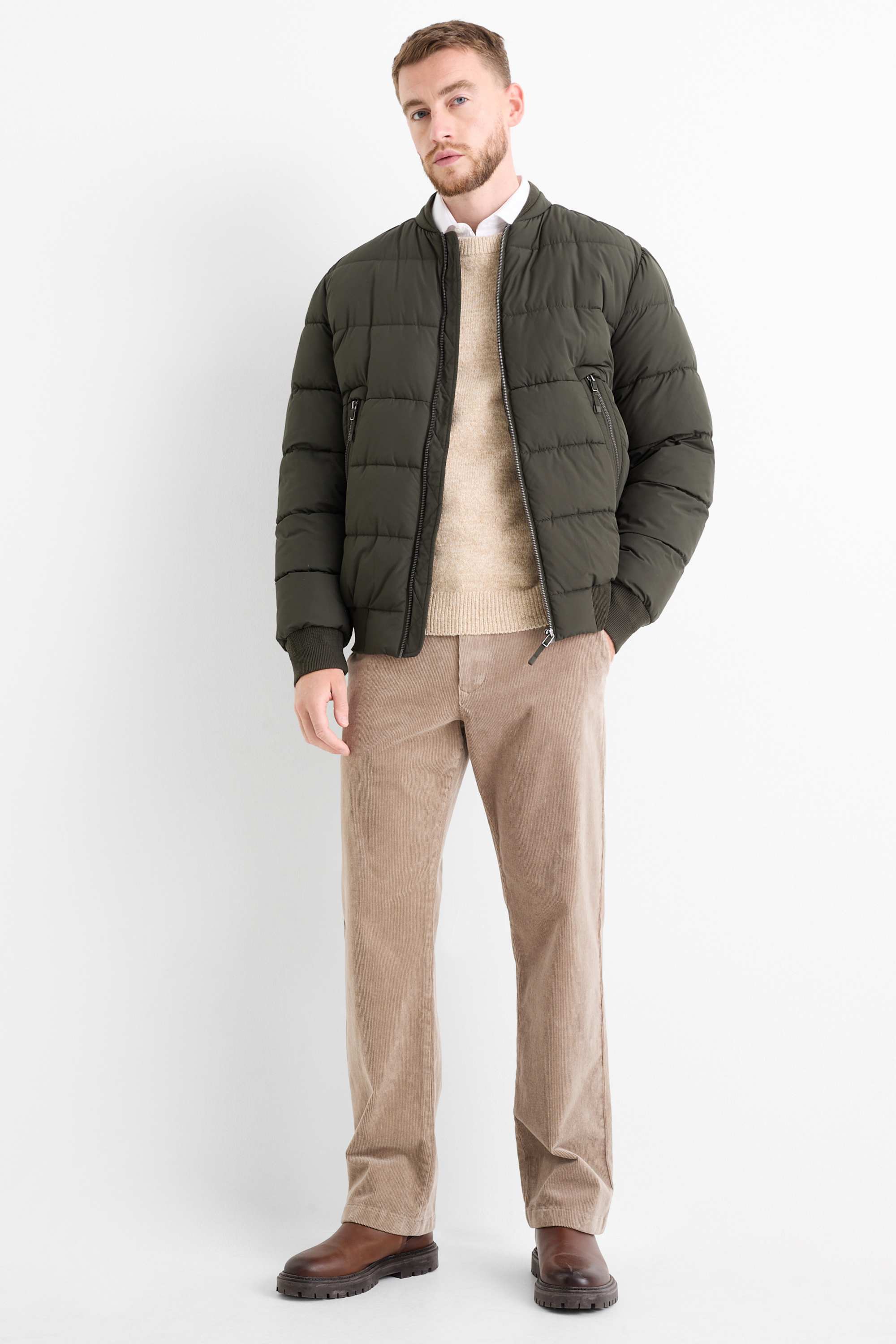 Corduroy chinos - regular fit beige
