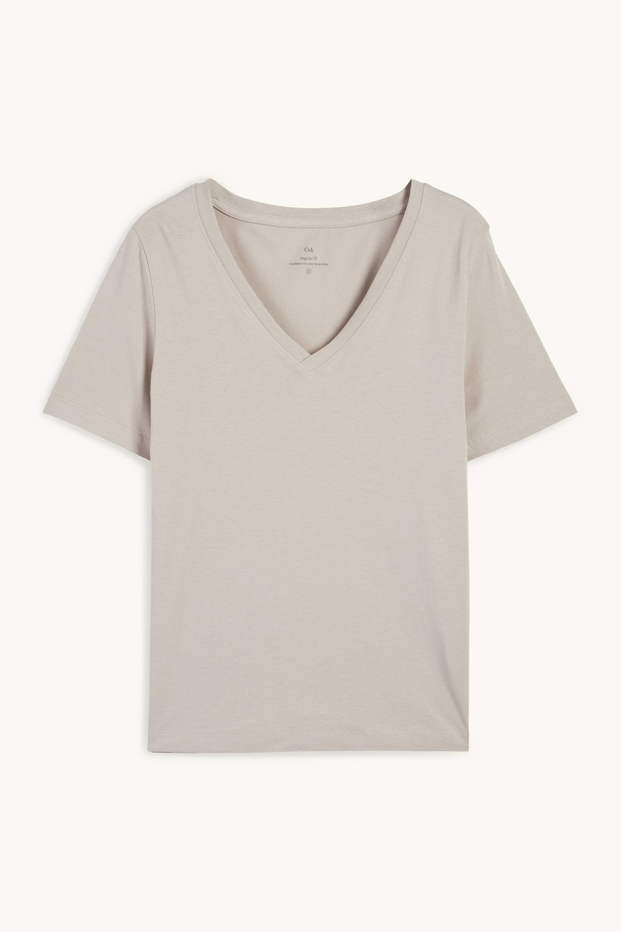 V-neck T-shirt - regular fit gray