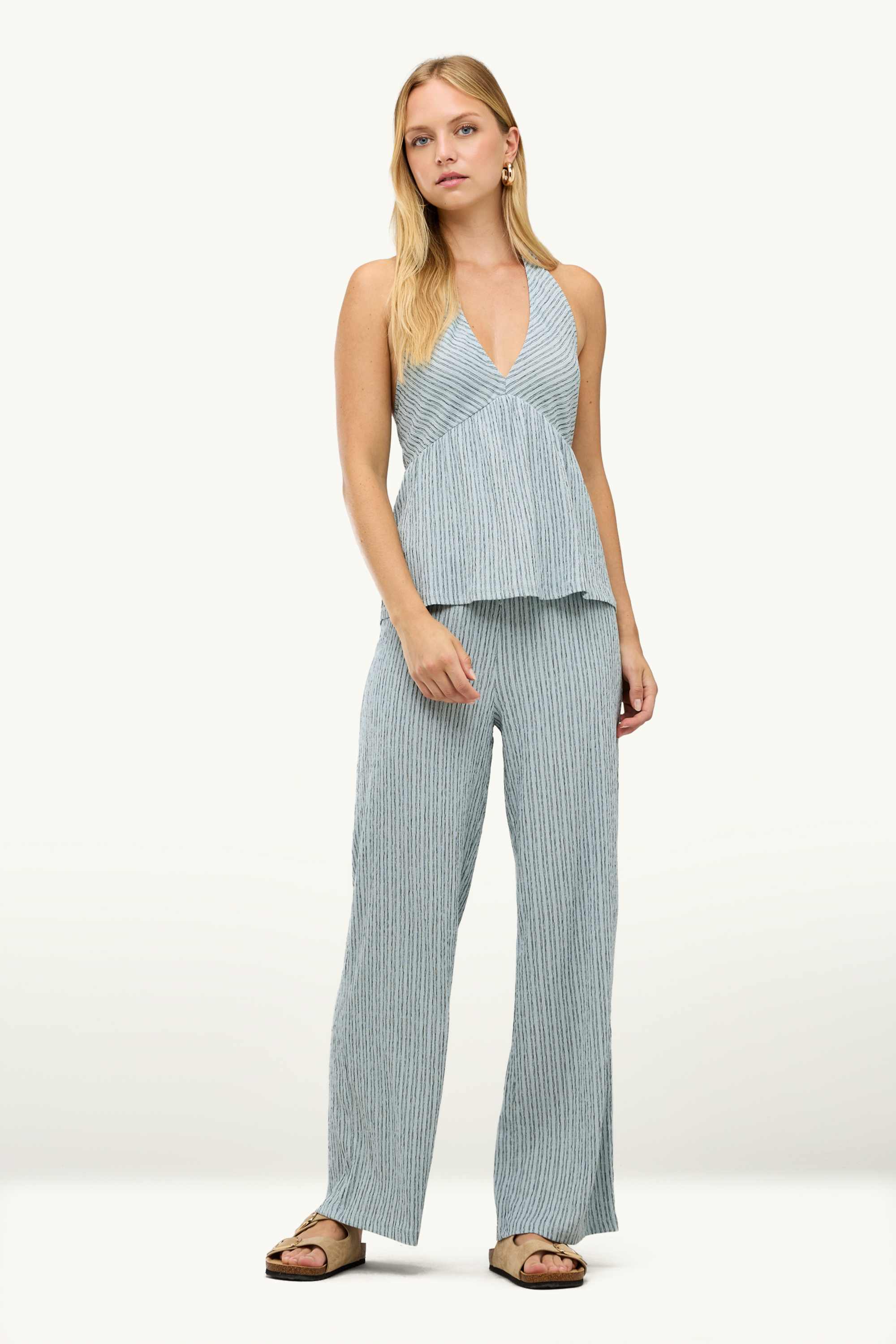 Top - striped light blue
