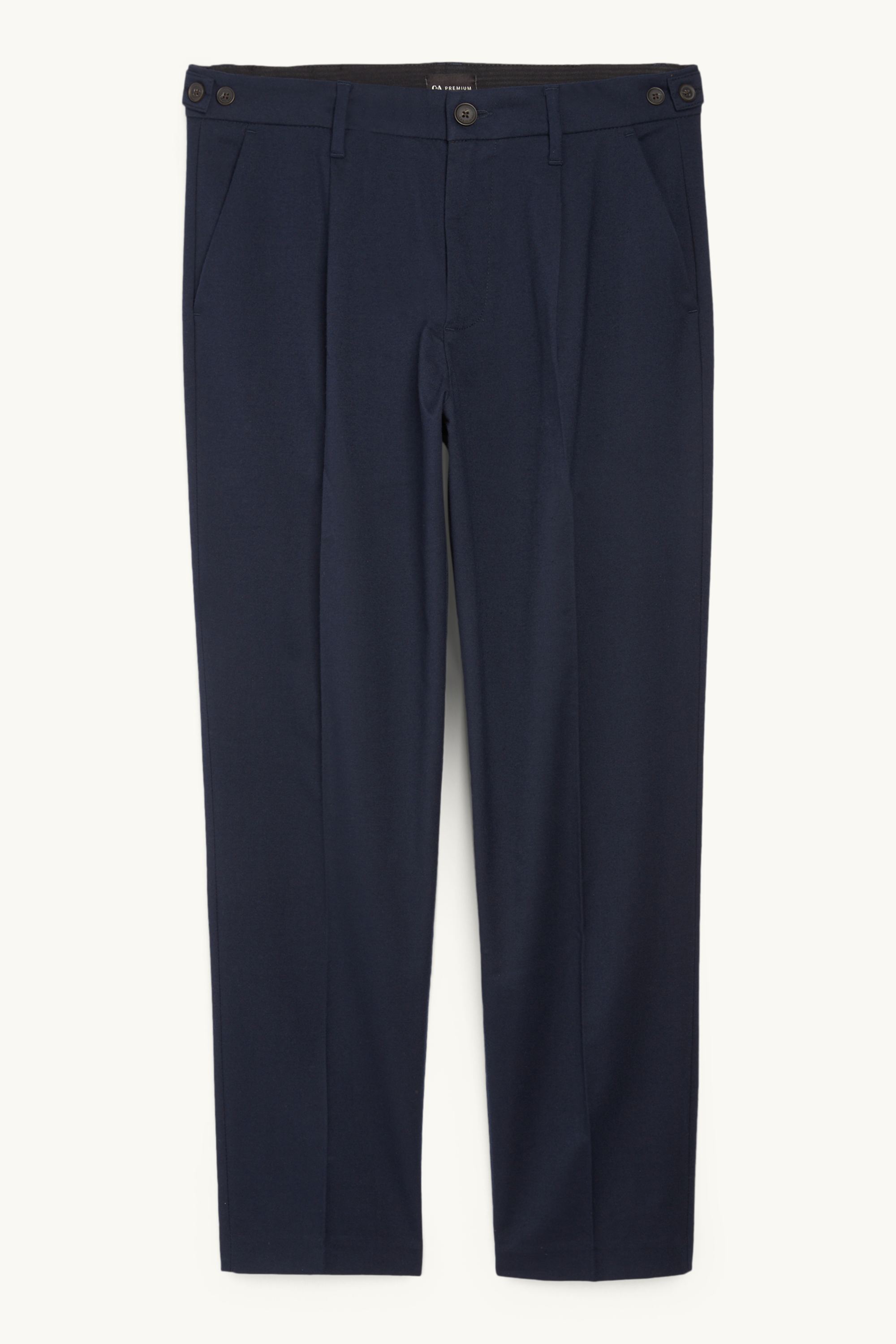 Flannel chinos - tapered fit dark blue