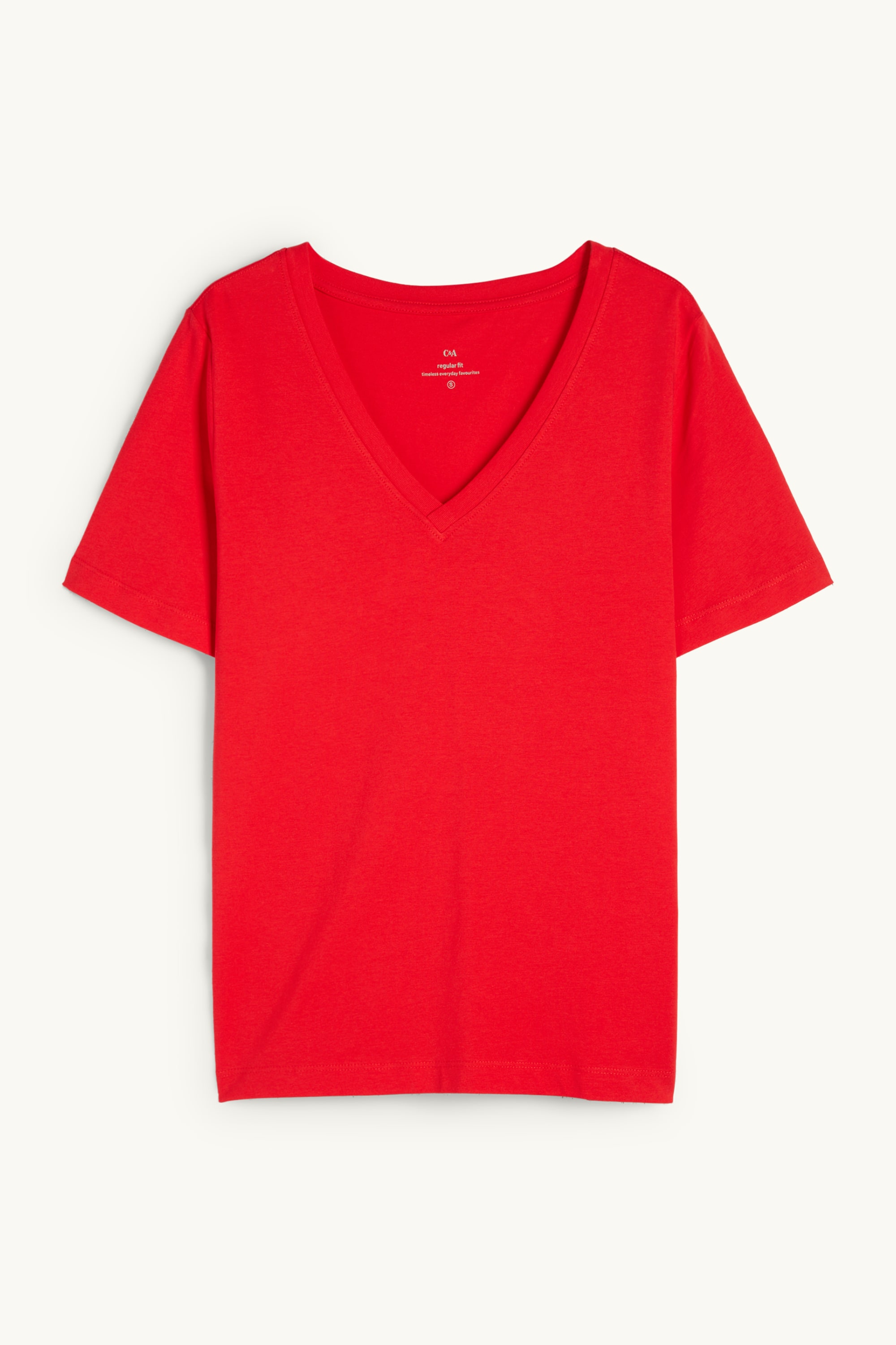 V-neck T-shirt - regular fit red