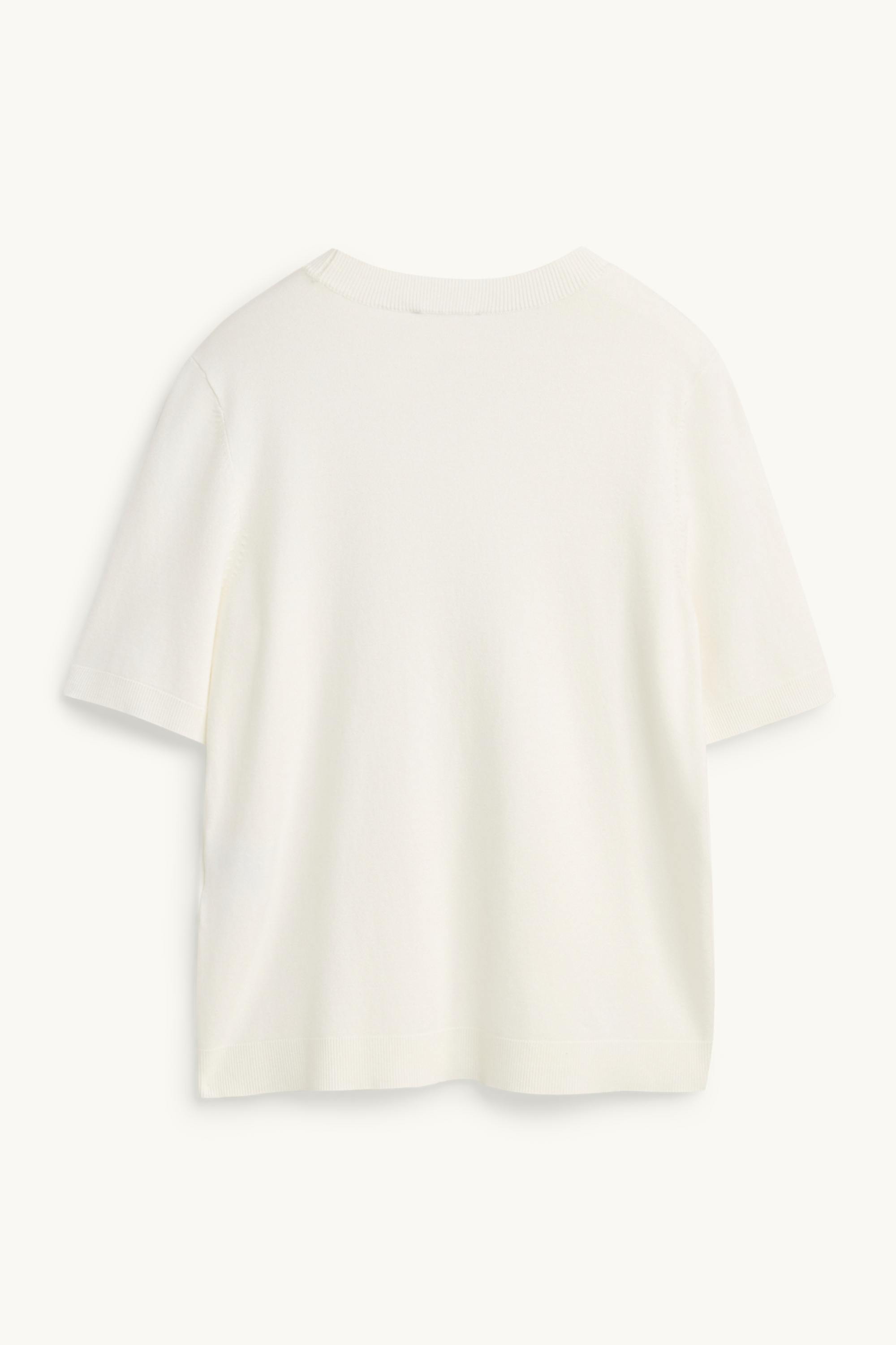 Knitted jumper - short sleeve white