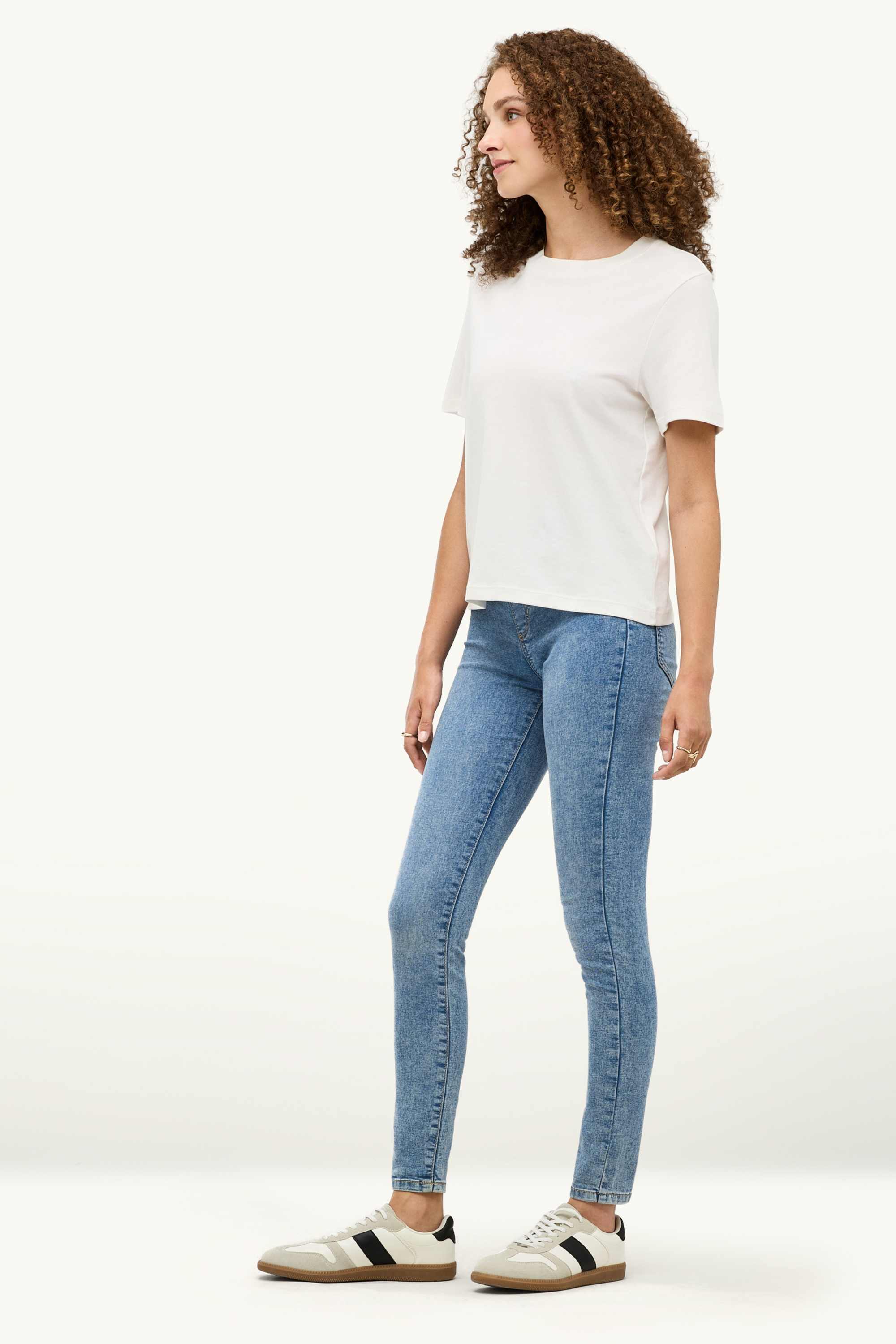 Jegging jeans - mid-rise waist denim-light blue (2)
