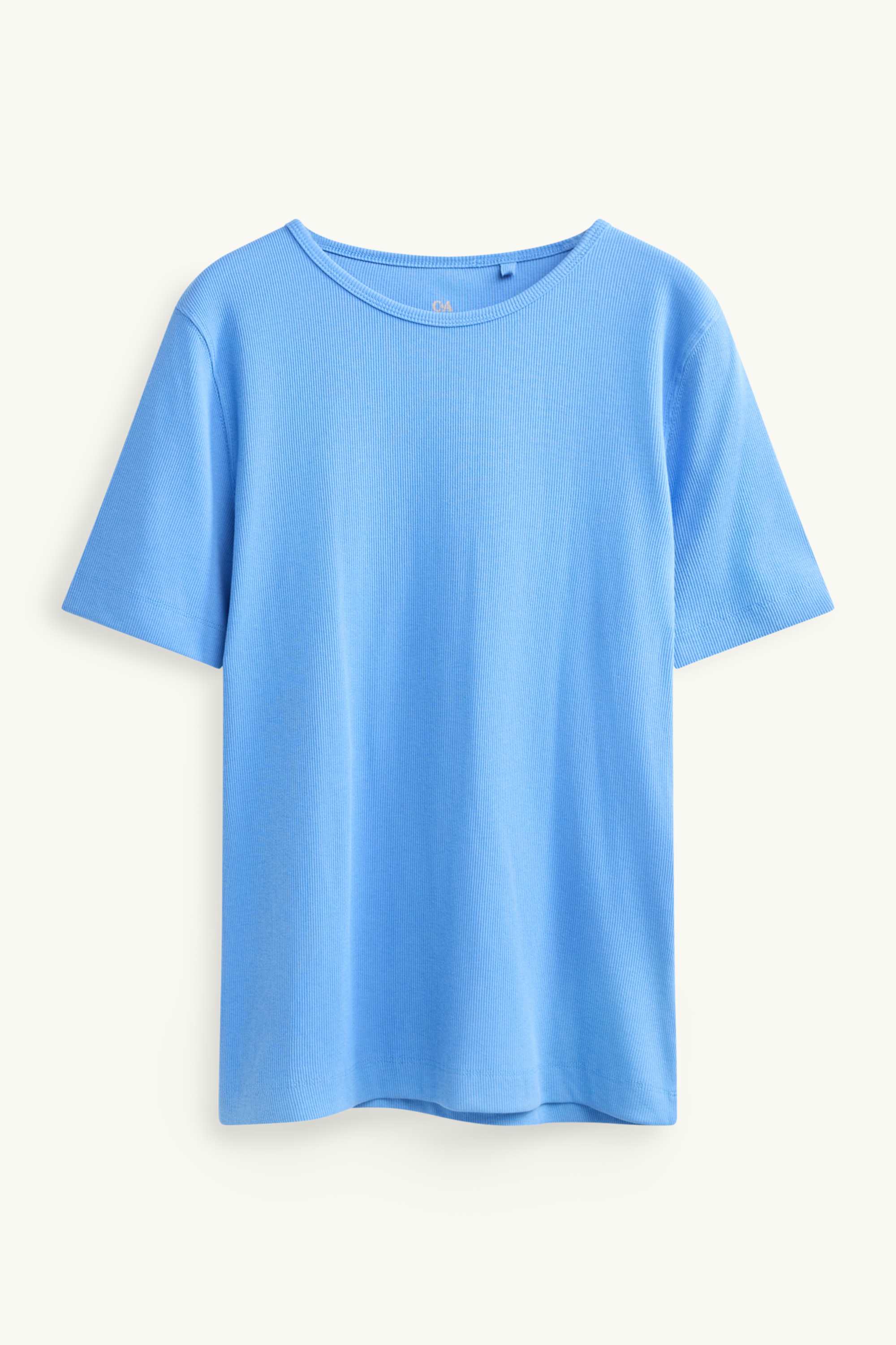 T-shirt - slim fit - ribbed blue