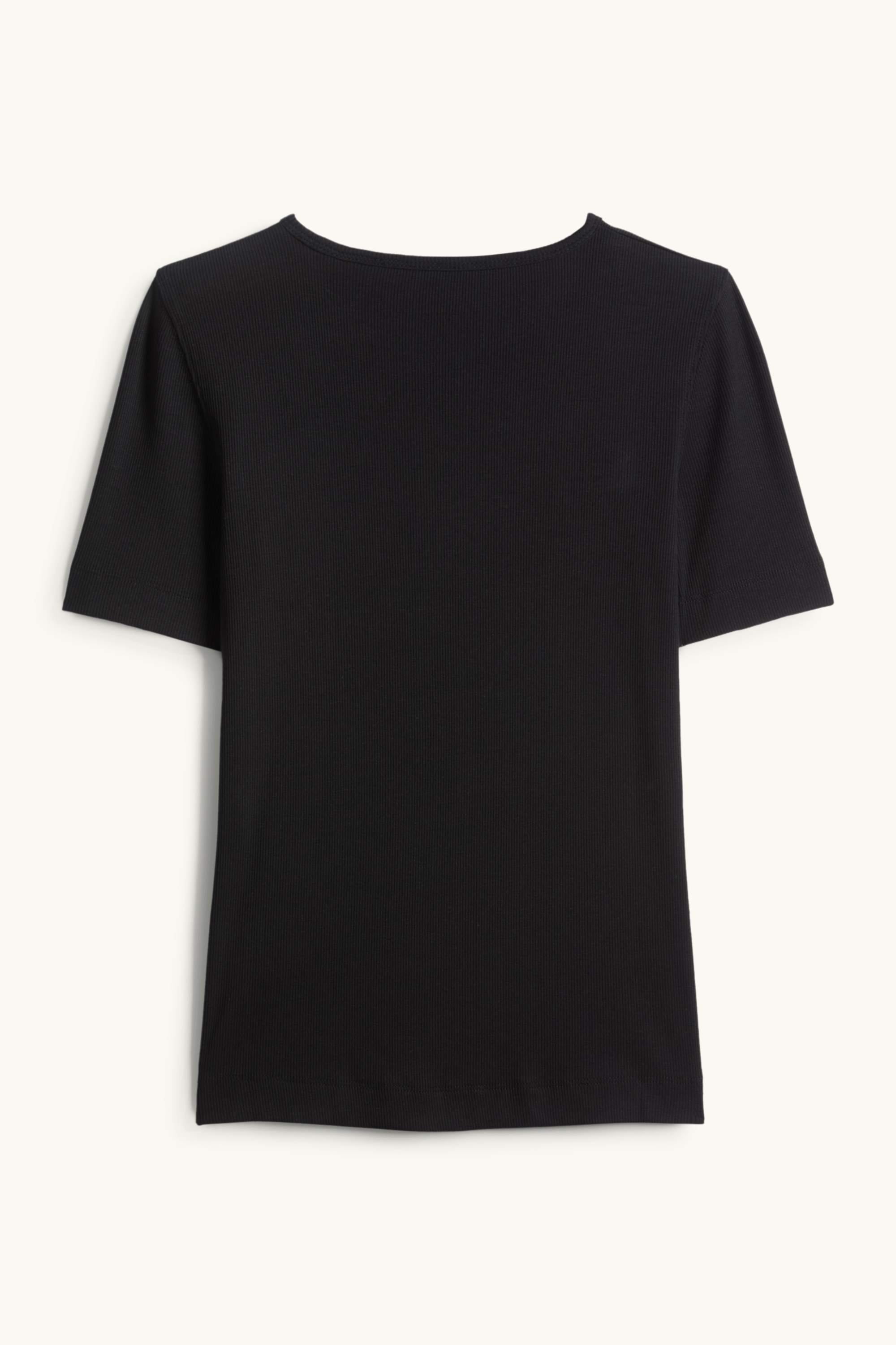 T-shirt - slim fit - ribbed black