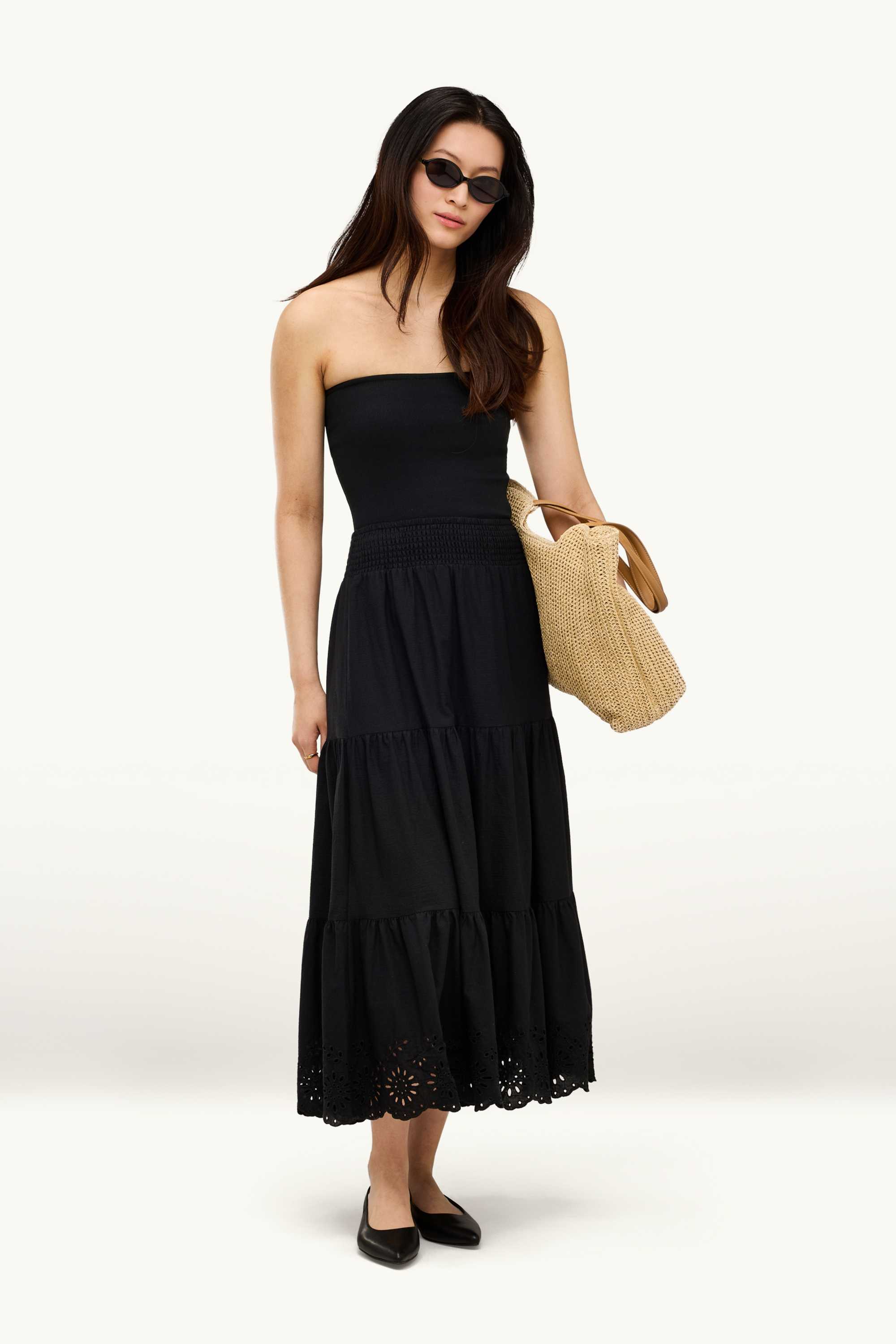 Cropped bandeau top black