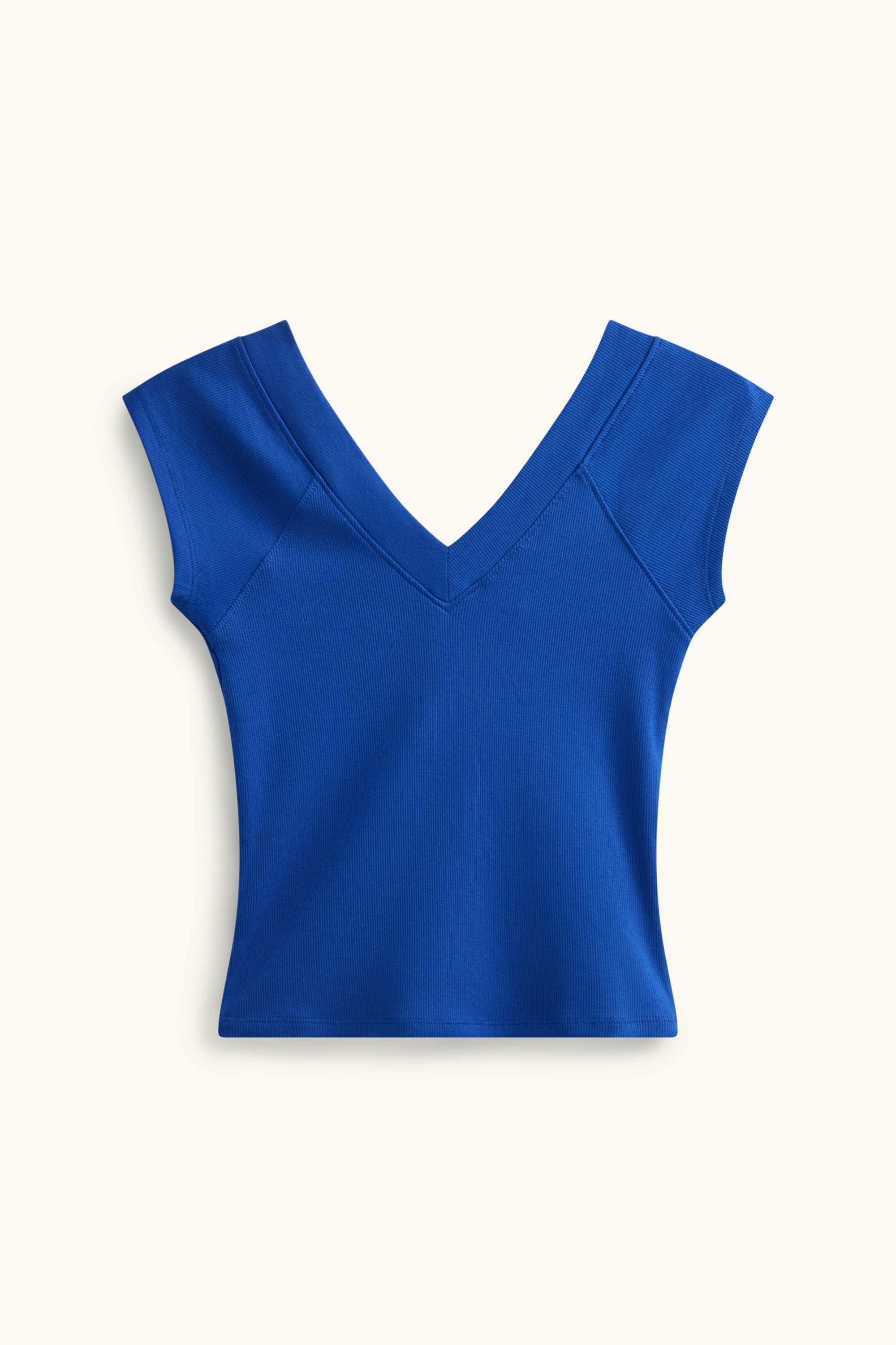 V-neck T-shirt - slim fit blue